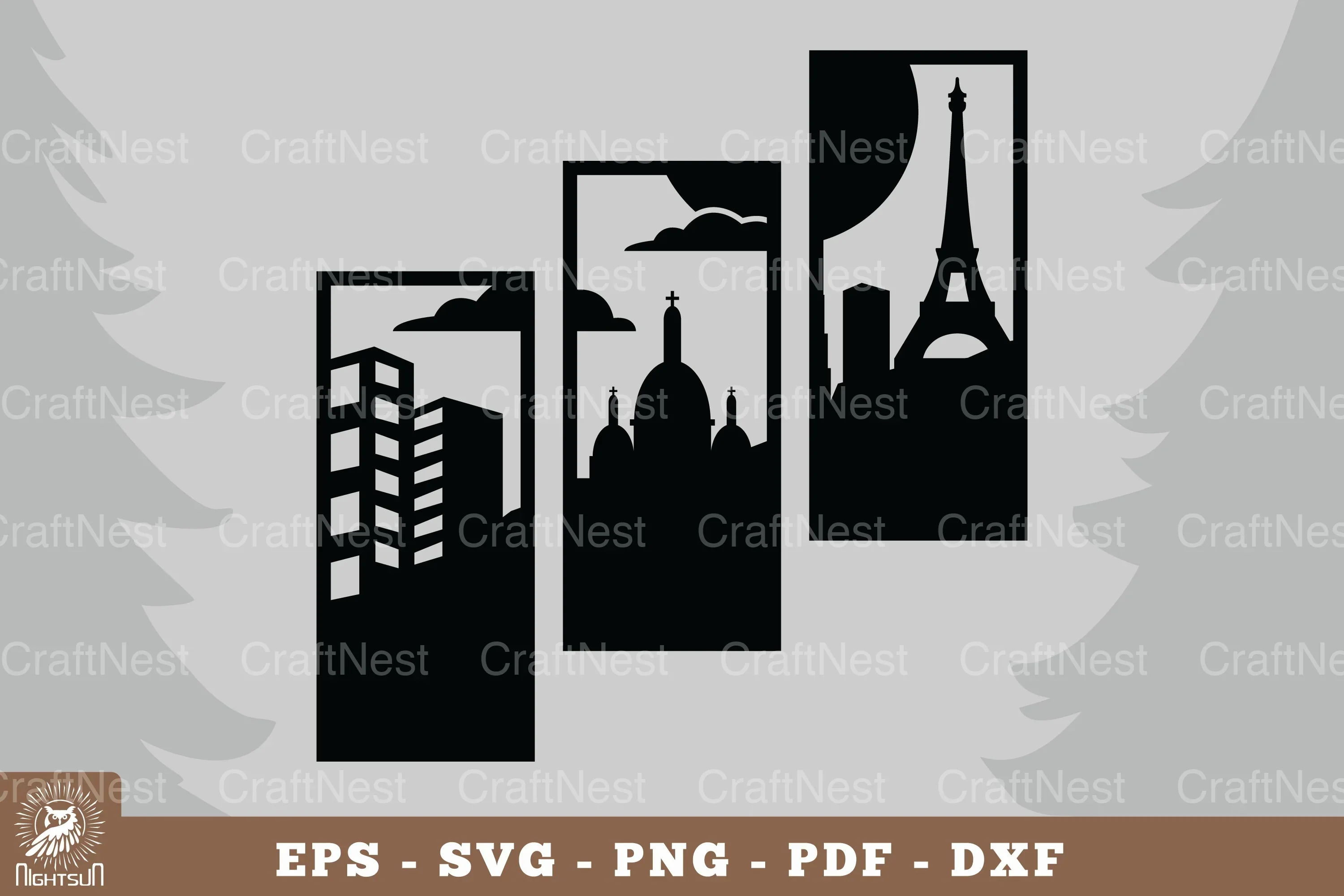 Paris City View Home Decor Clipart Bundle