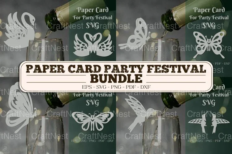 Party Festival Cup Glass Decoration SVG Bundle