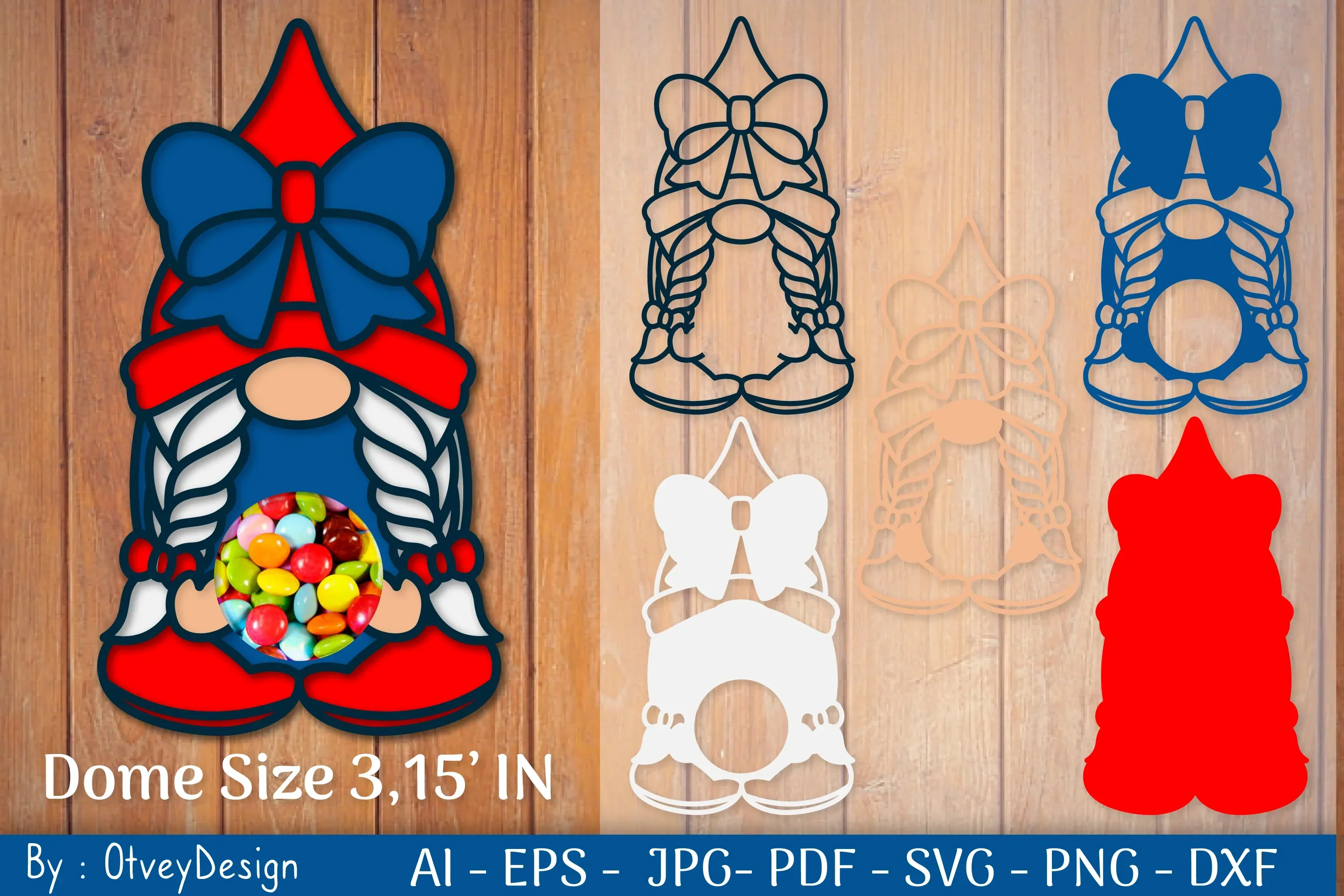 Patriotic 4th Of July Dome Layered SVG Bundle