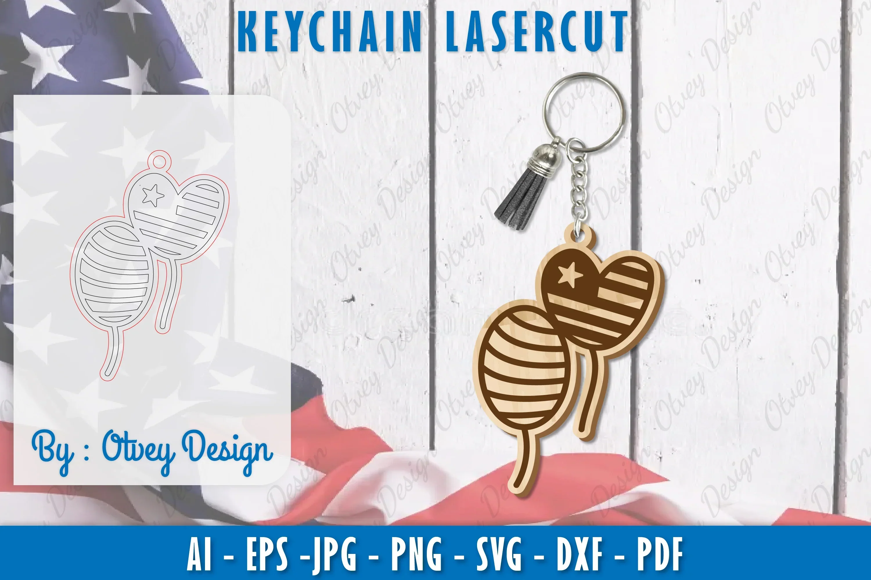 Patriotic Keychain SVG Bundle