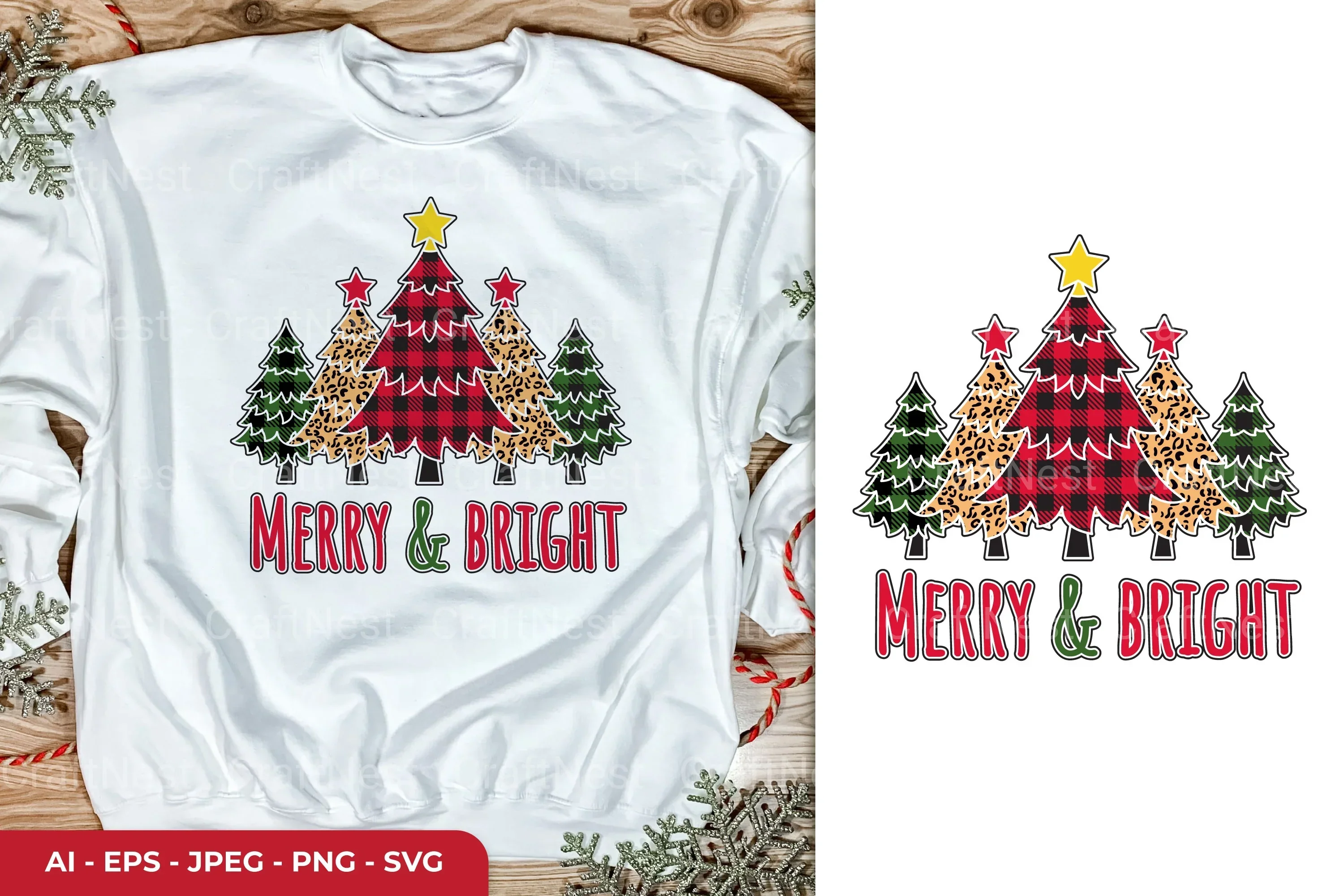 Patterned Christmas Tree SVG Bundle - Image 2