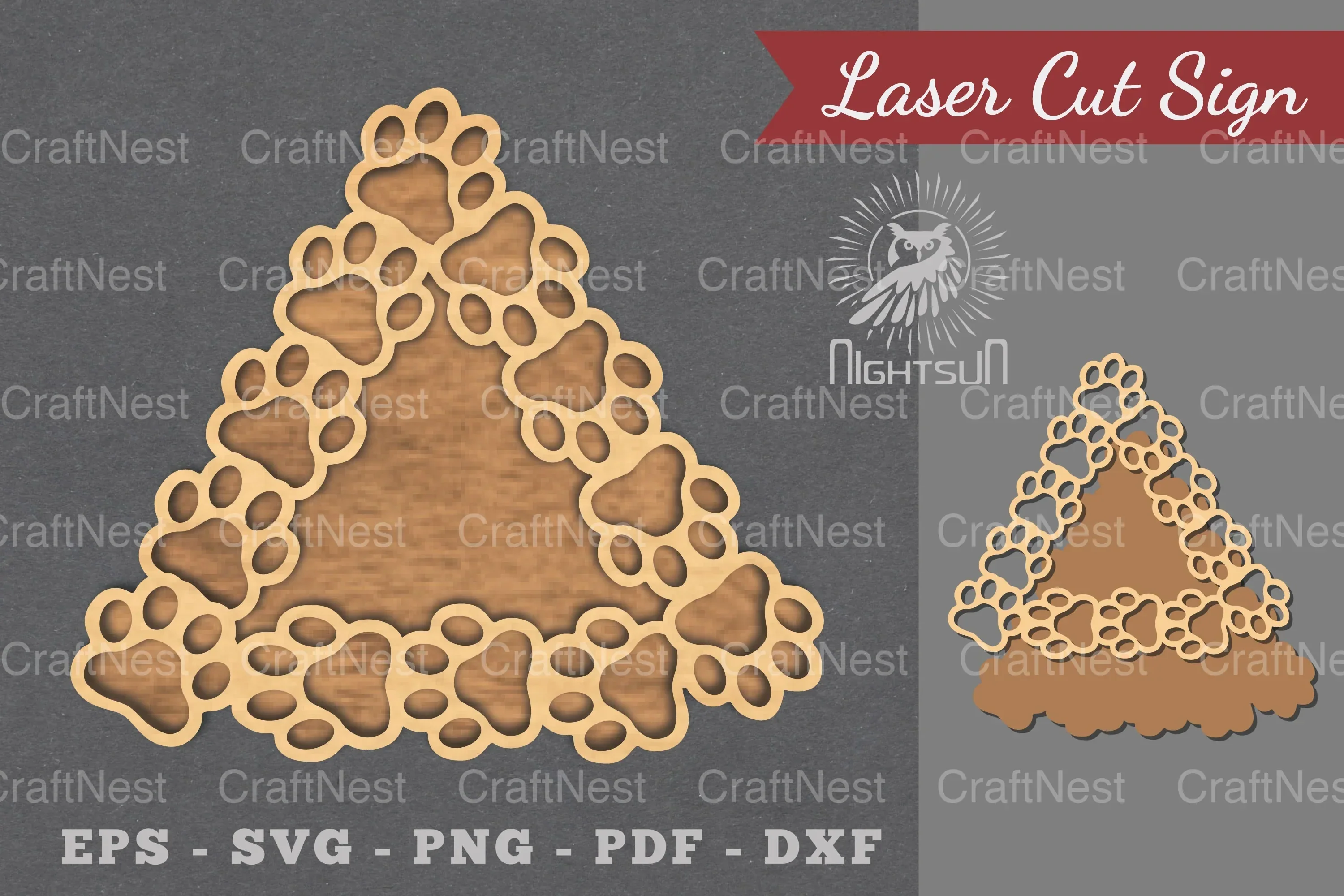 Paw Laser Cut Sign Clipart Bundle