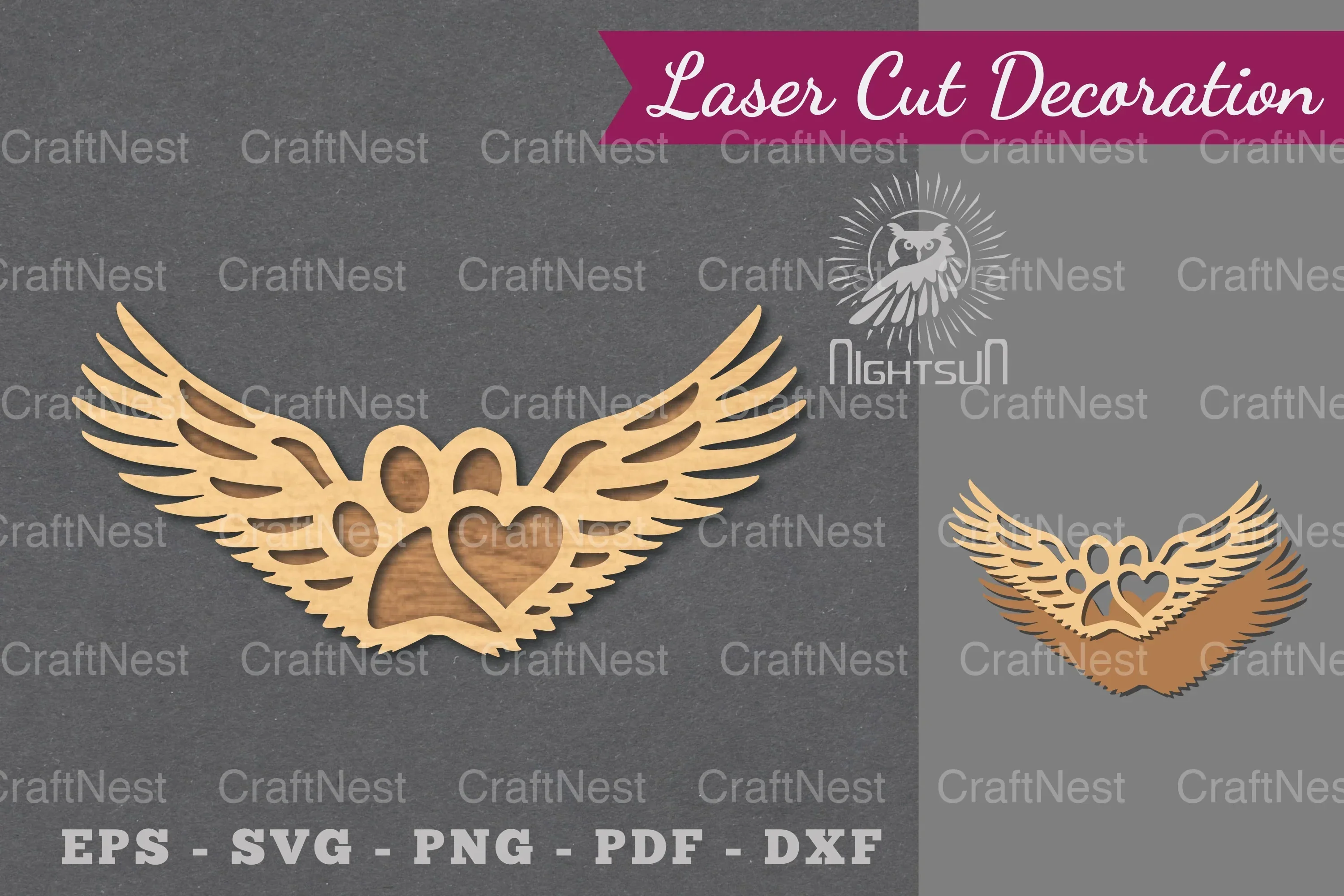 Paw Memorial Laser Cut Decoration Clipart Bundle