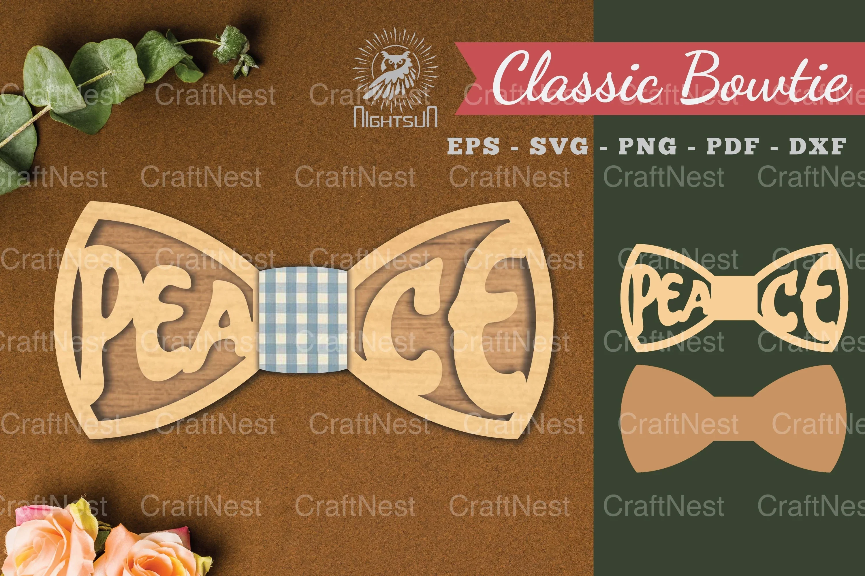 Peace Laser Cut Bowtie Clipart Bundle