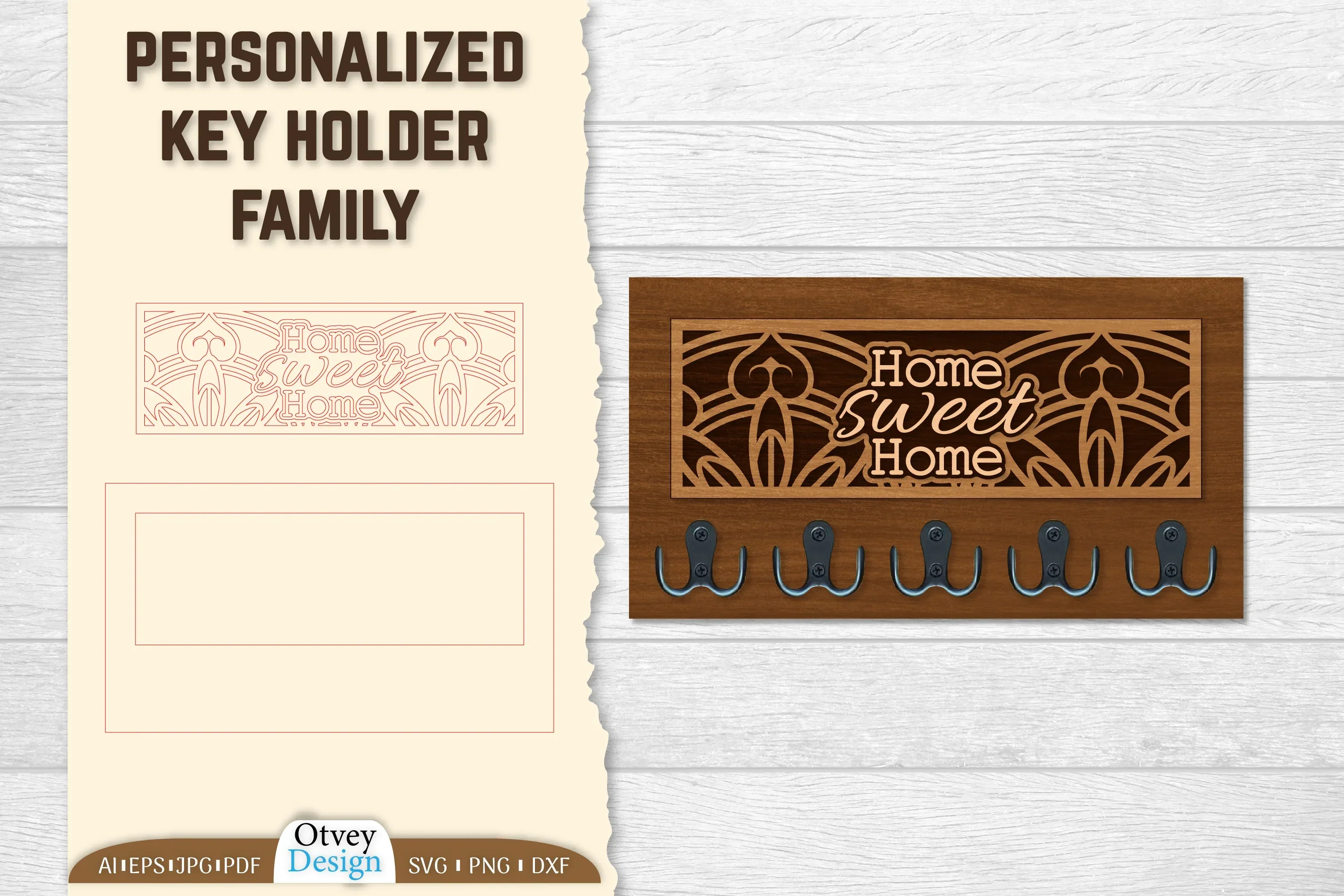 Personalized Key Holder Lasercut SVG Bundle