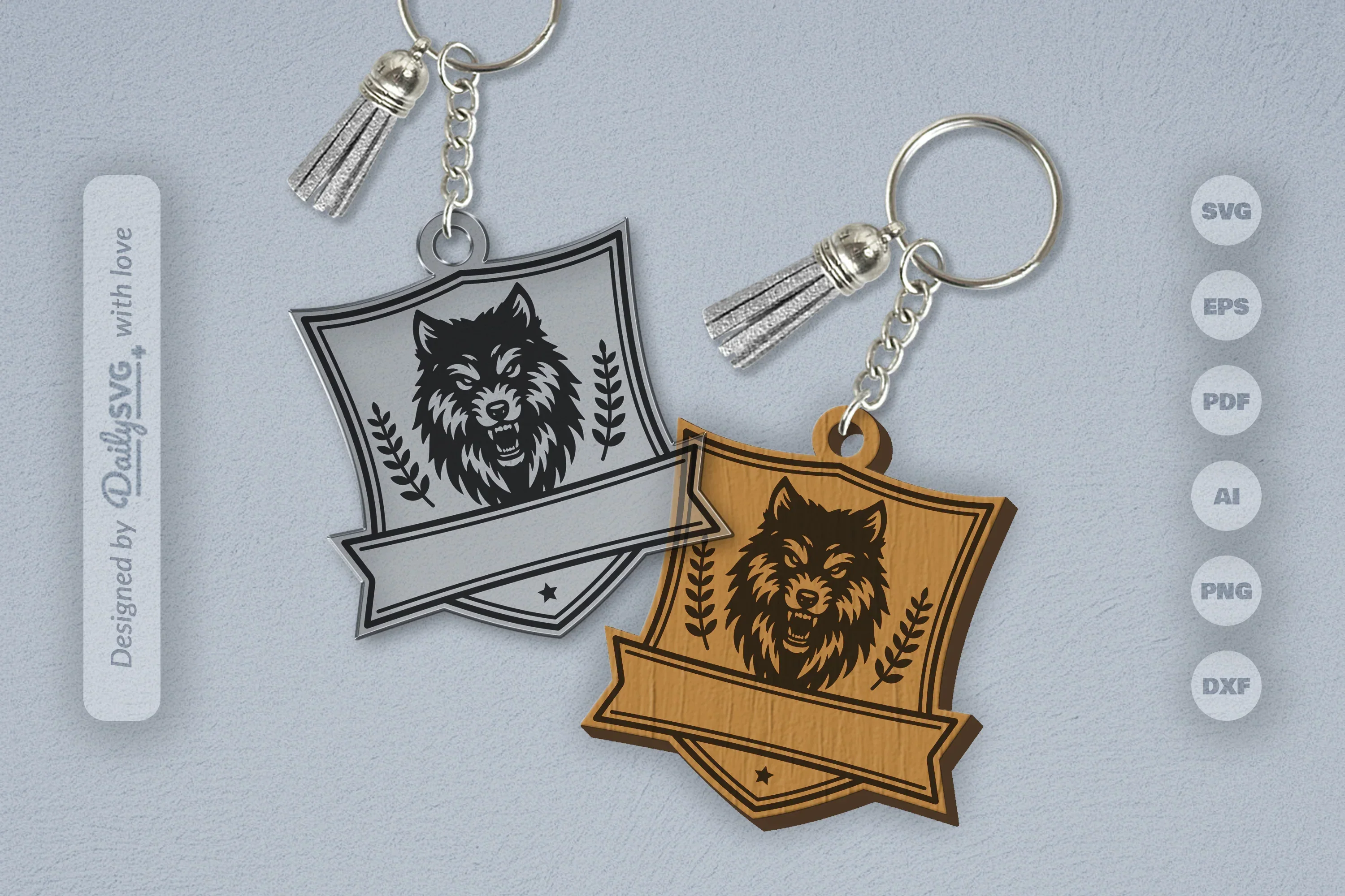 Personalized Wild Animal Keychain SVG Bundle