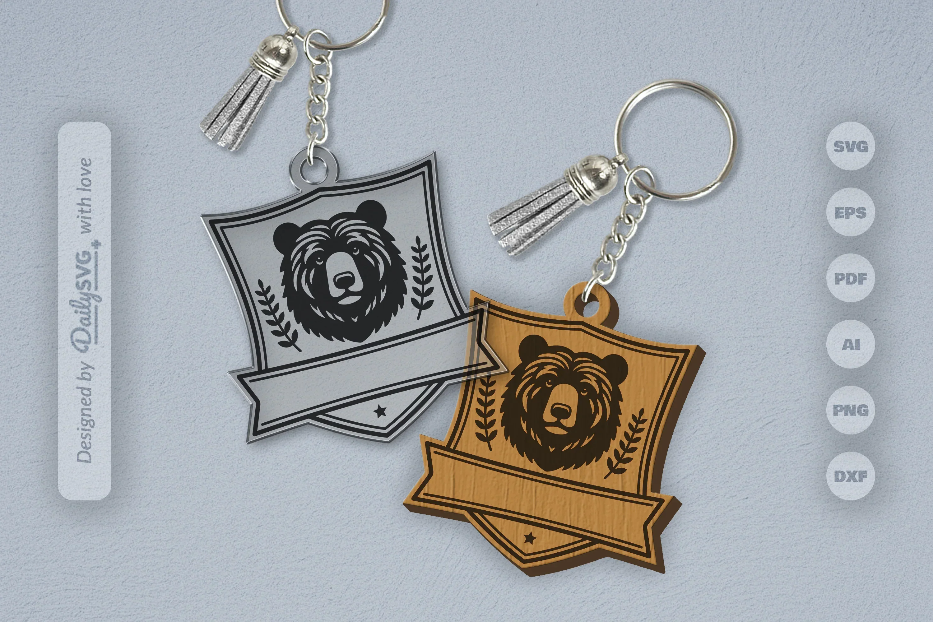 Personalized Wild Animal Keychain SVG Bundle