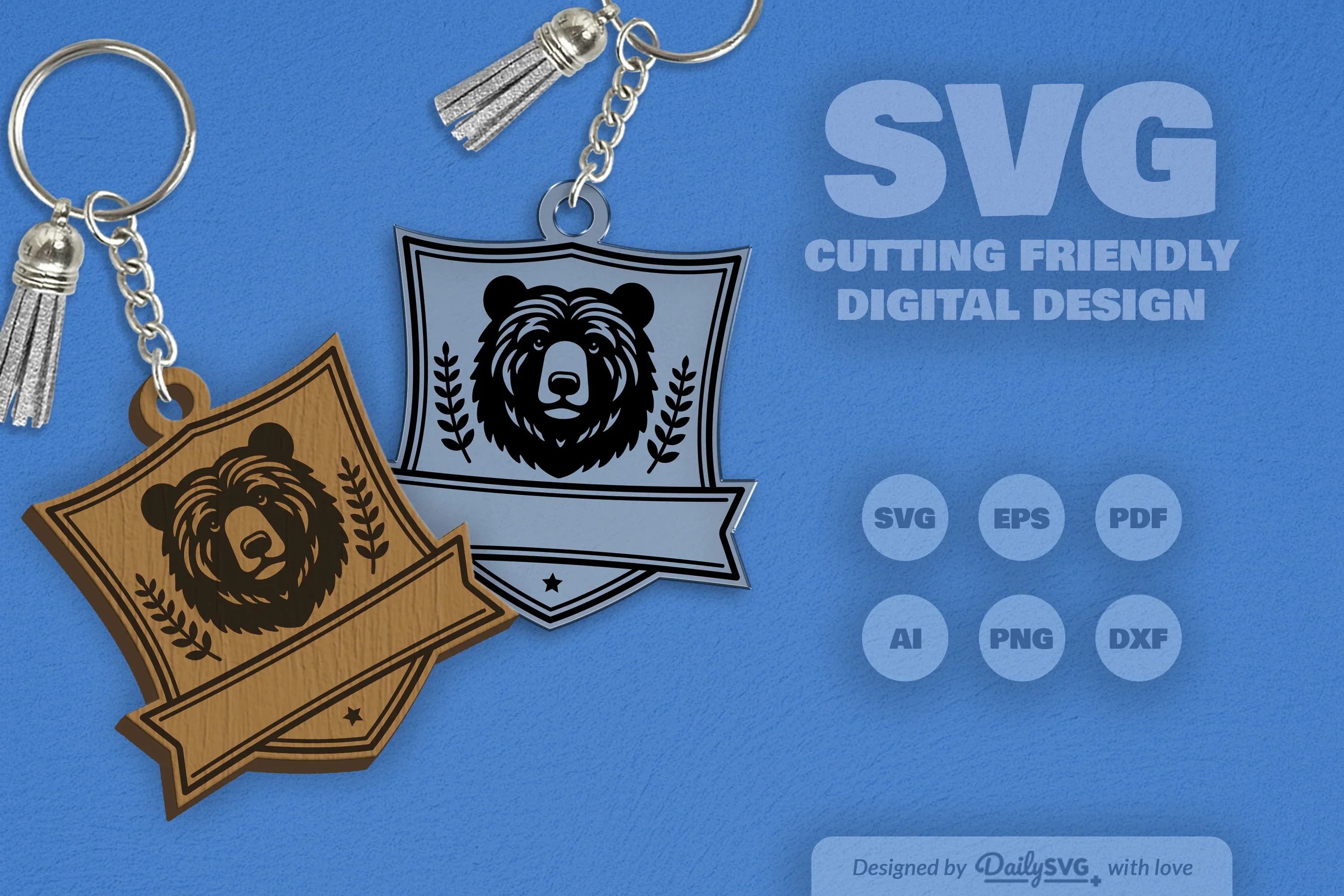 Personalized Wild Animal Keychain SVG Bundle - Image 2