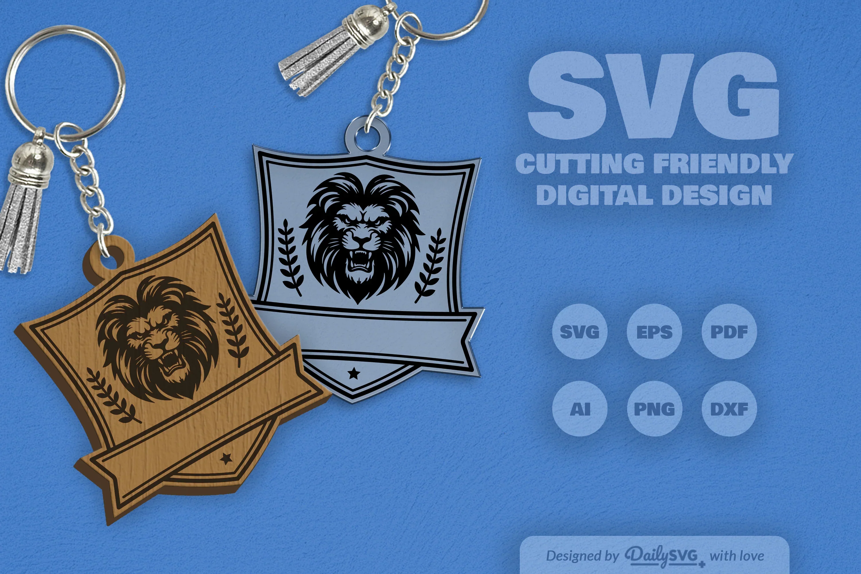 Personalized Wild Animal Keychain SVG Bundle - Image 2