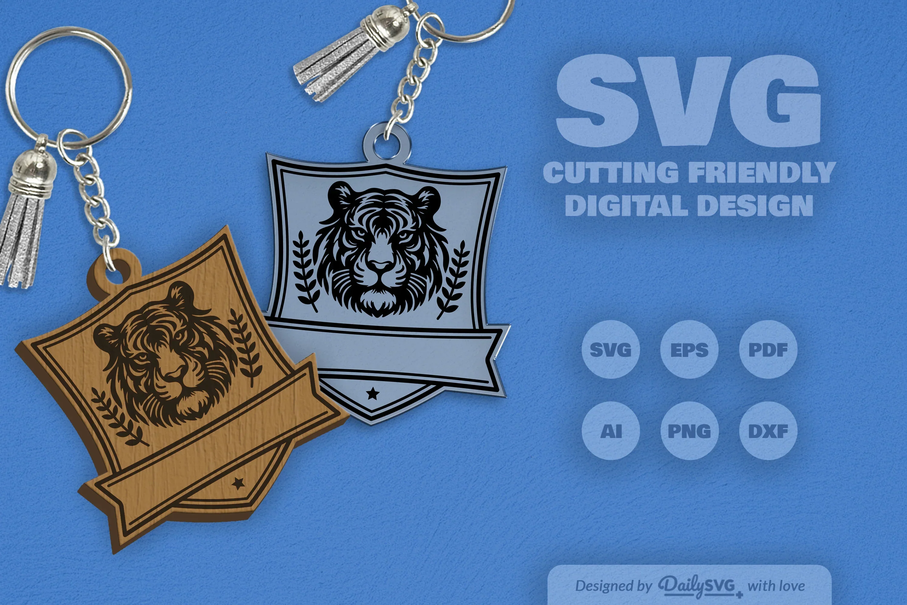Personalized Wild Animal Keychain SVG Bundle - Image 2