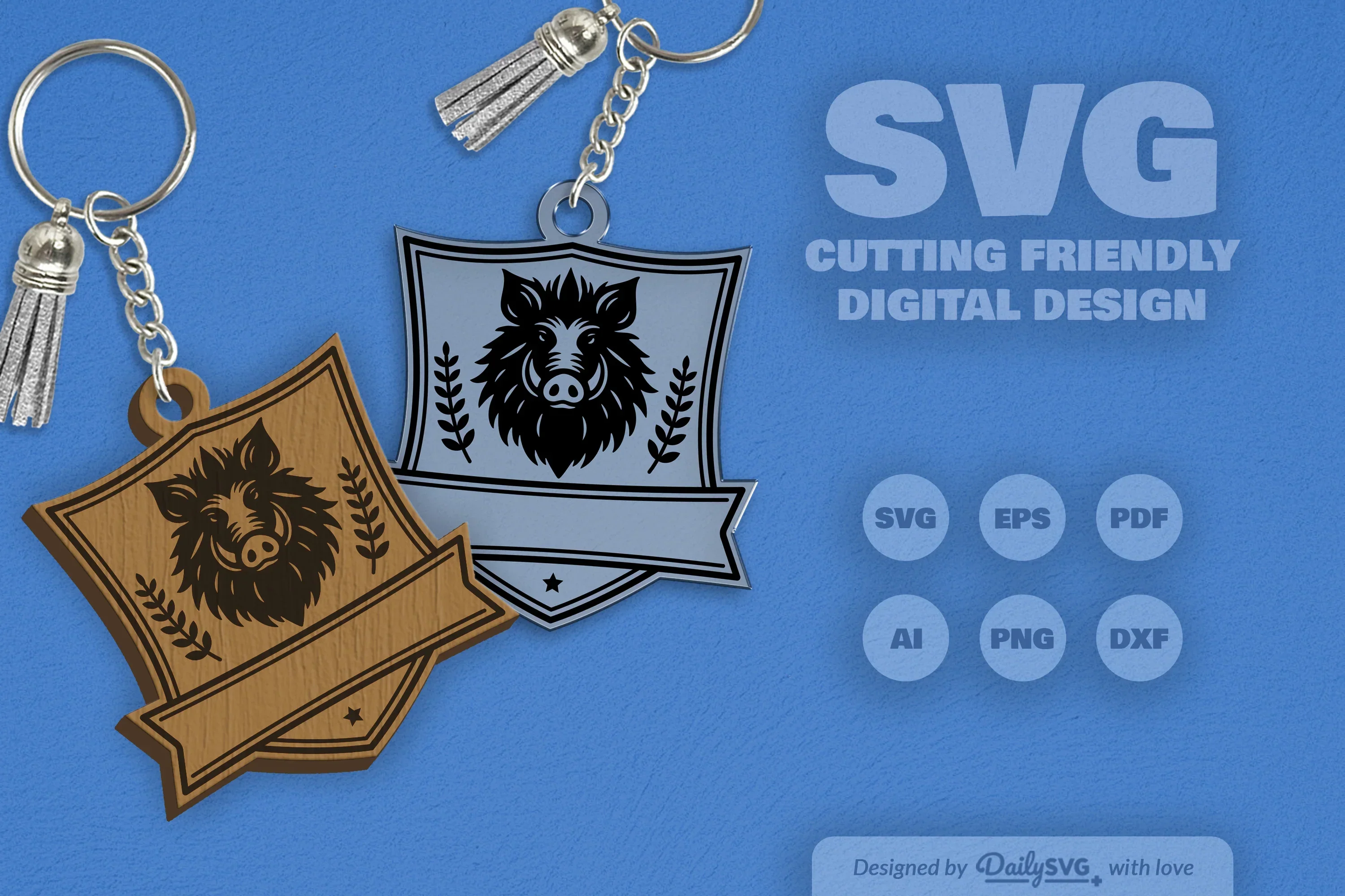 Personalized Wild Animal Keychain SVG Bundle - Image 2