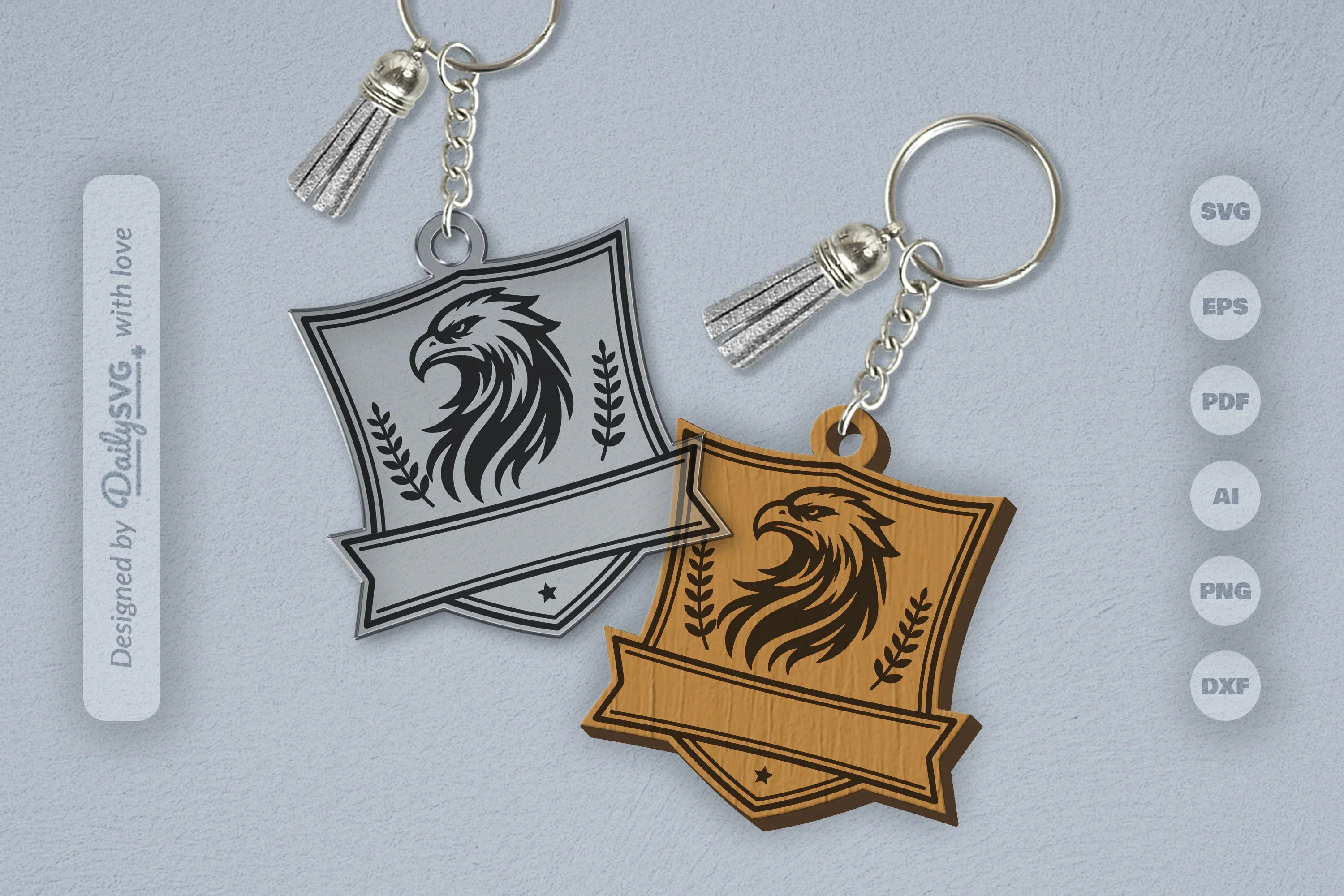 Personalized Wild Animal Keychain SVG Bundle SVGs