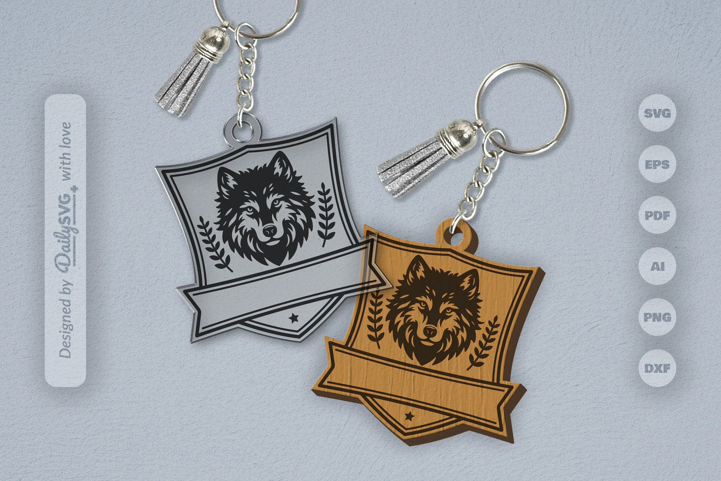 Personalized Wild Animal Keychain SVG Bundle SVGs
