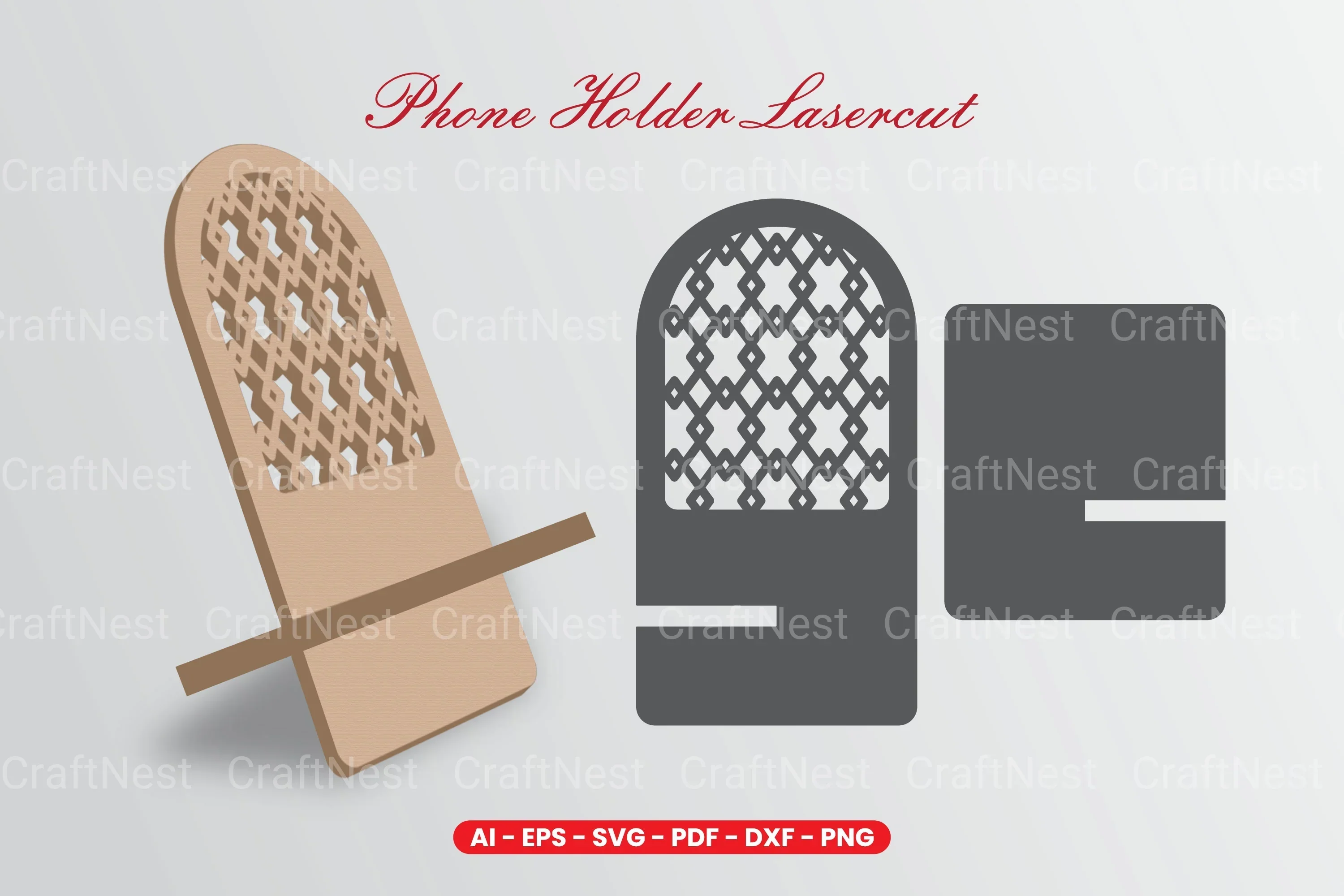Phone Holder Lasercut SVG Bundle - Clipart Bundle