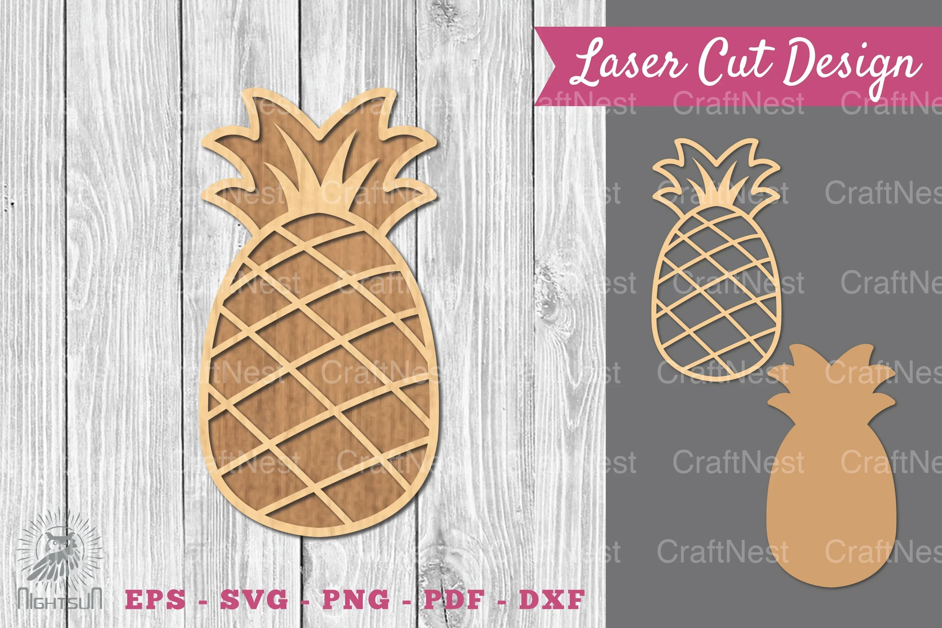 Pineapple Laser Cut Decoration Clipart Bundle