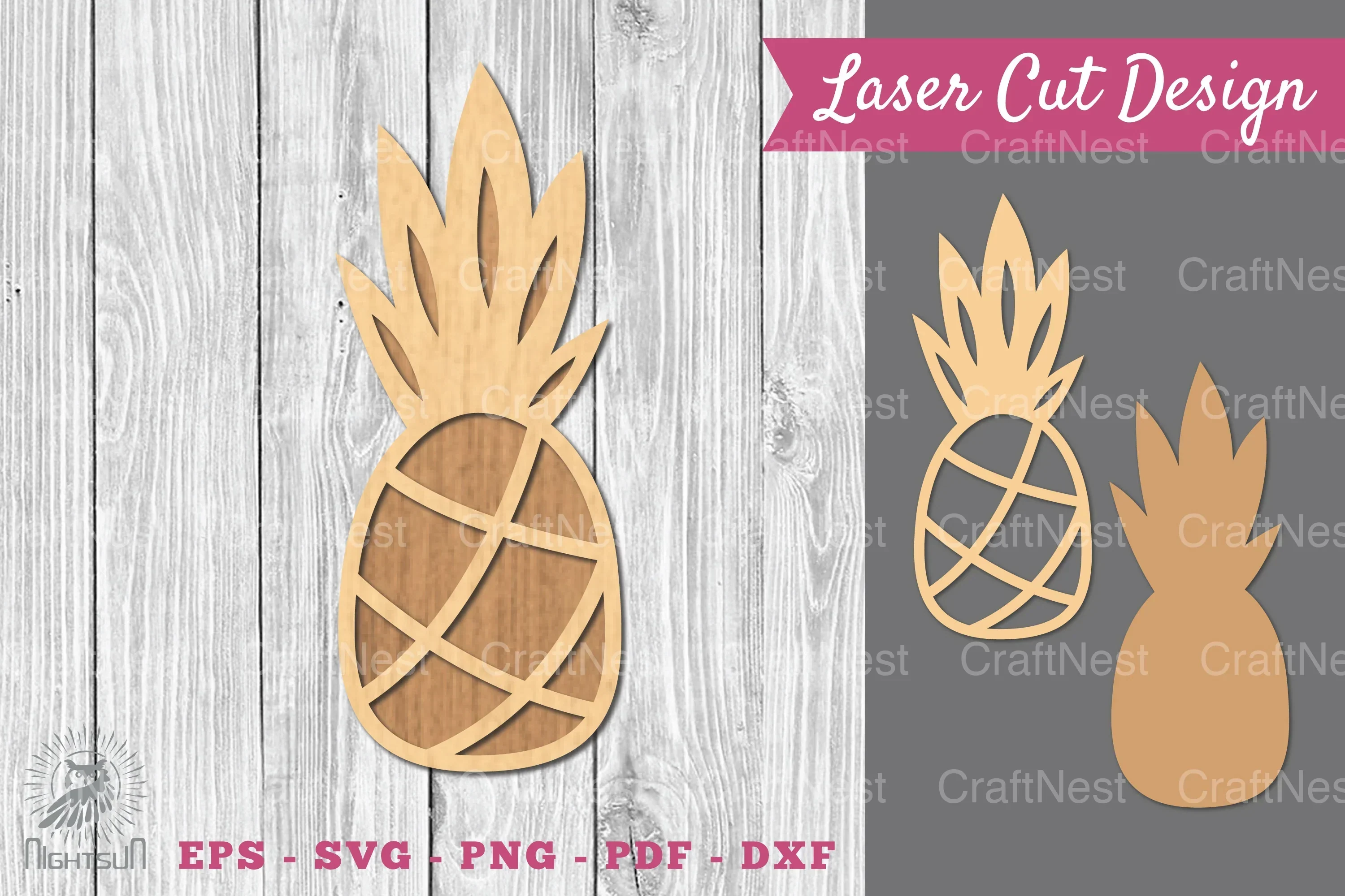 Pineapple Laser Cut Decoration Clipart Bundle
