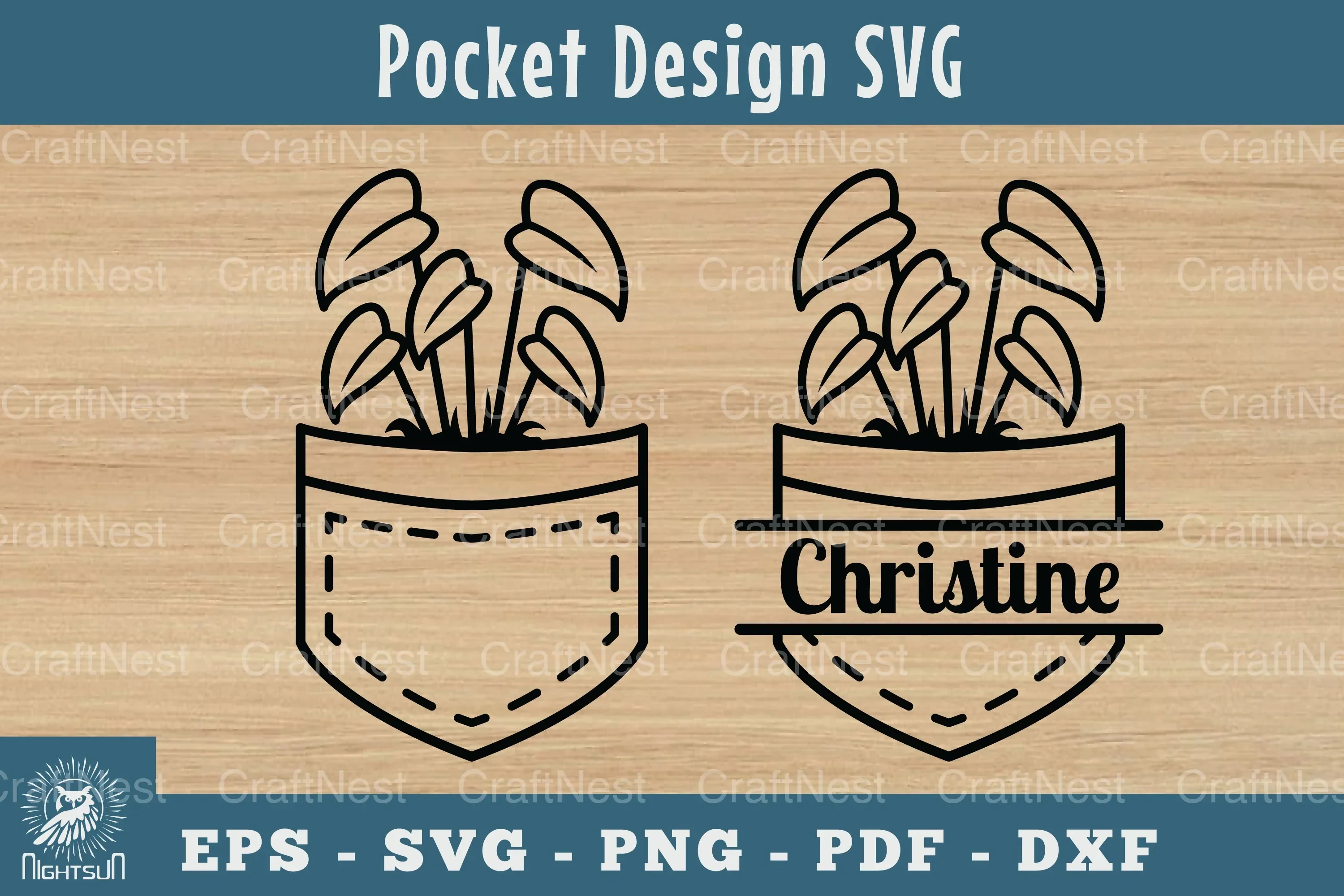 Plant in Pocket Silhouette Design Clipart Bundle