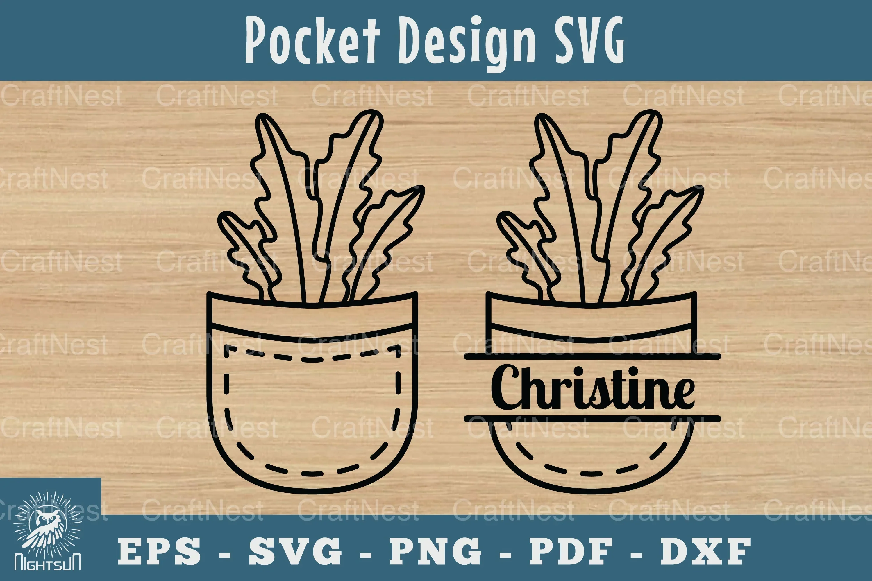 Plant in Pocket SVG Silhouette Clipart Bundle