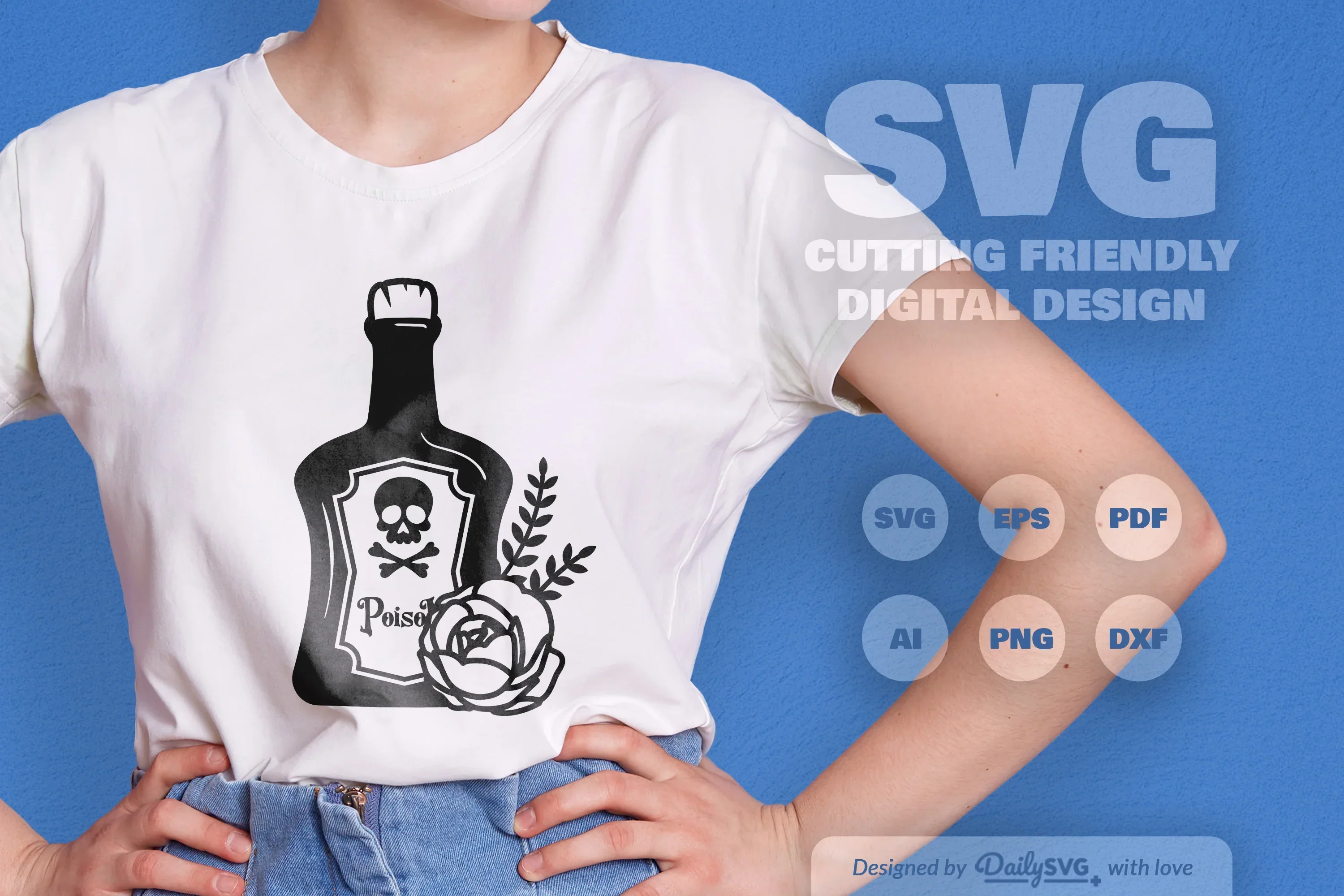 Poison Bottle with Roses Halloween Clipart - Image 6
