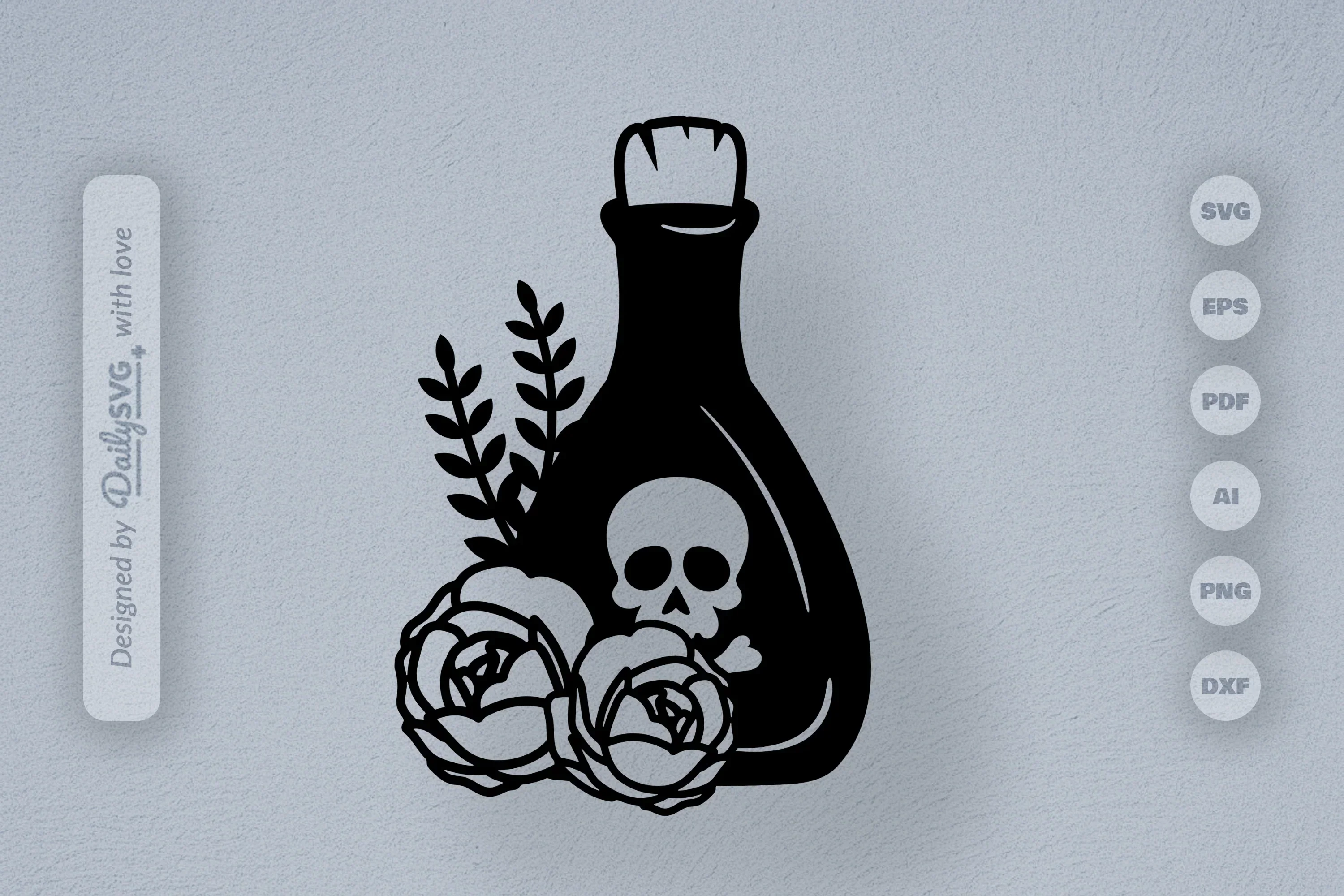 Poison Bottle with Roses Halloween SVG Bundle