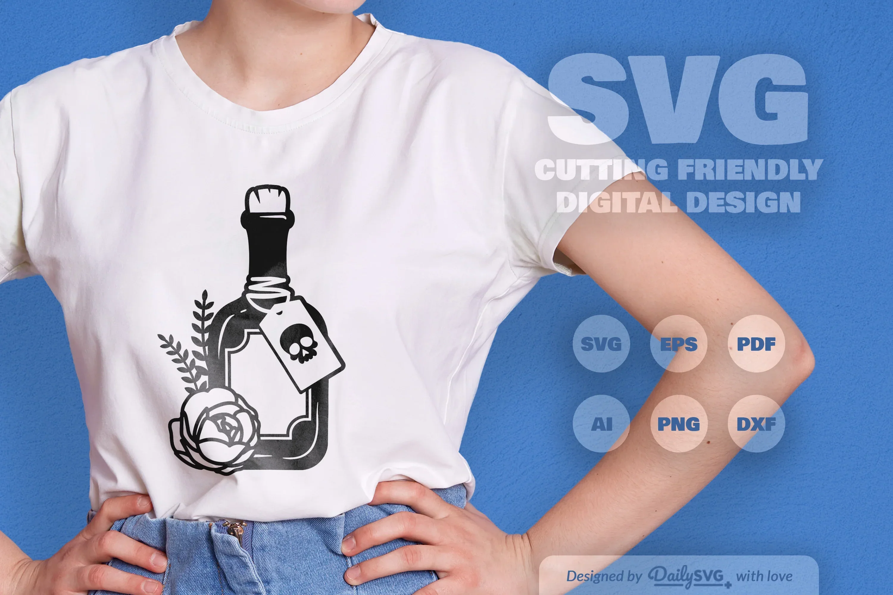 Poison Bottle with Roses Halloween SVG Bundle - Image 2