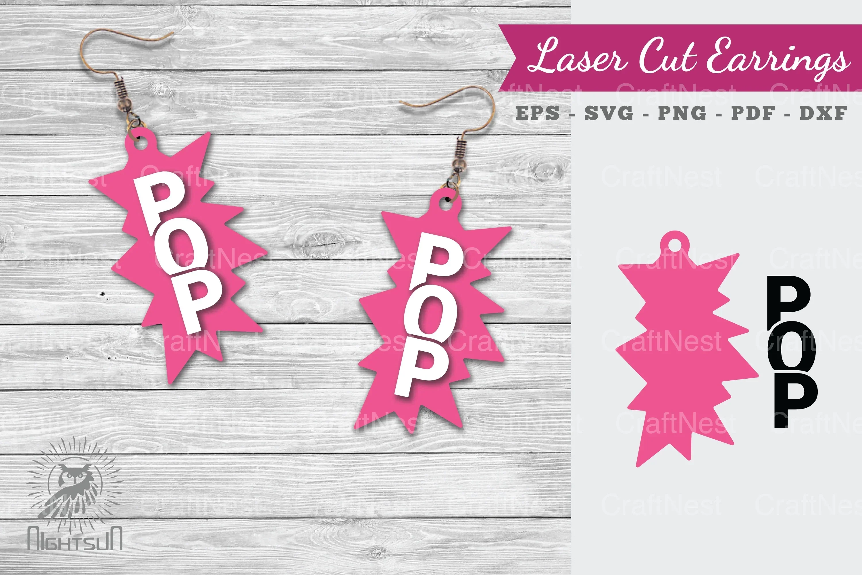 Pop Laser Cut Earrings SVG Bundle