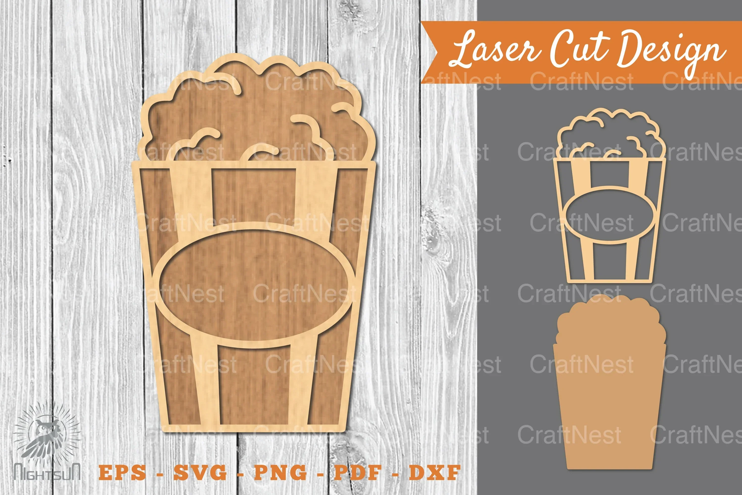 Popcorn Laser Cut Decoration Clipart Bundle