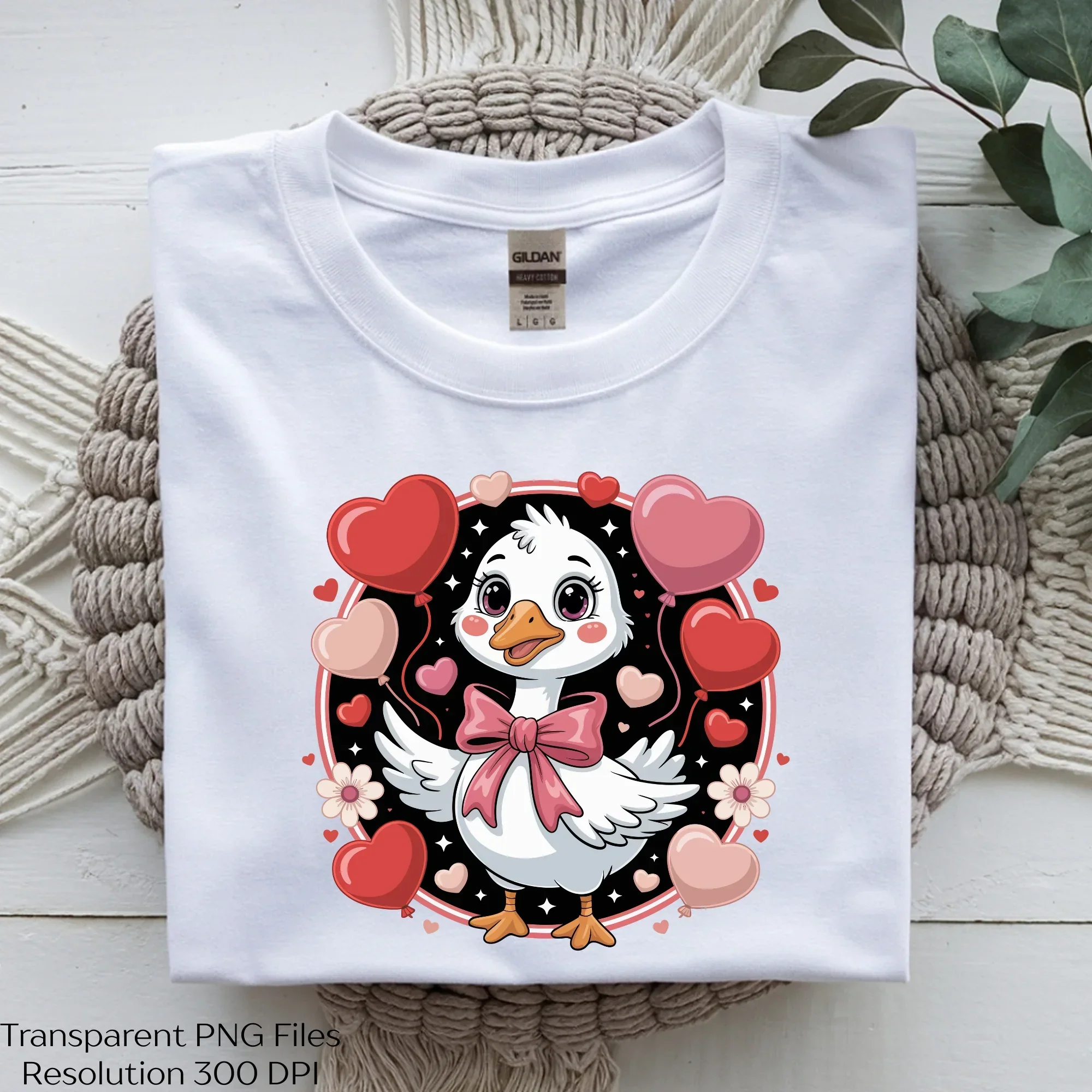 Preppy Cute Goose Valentine Day Clipart Bundle