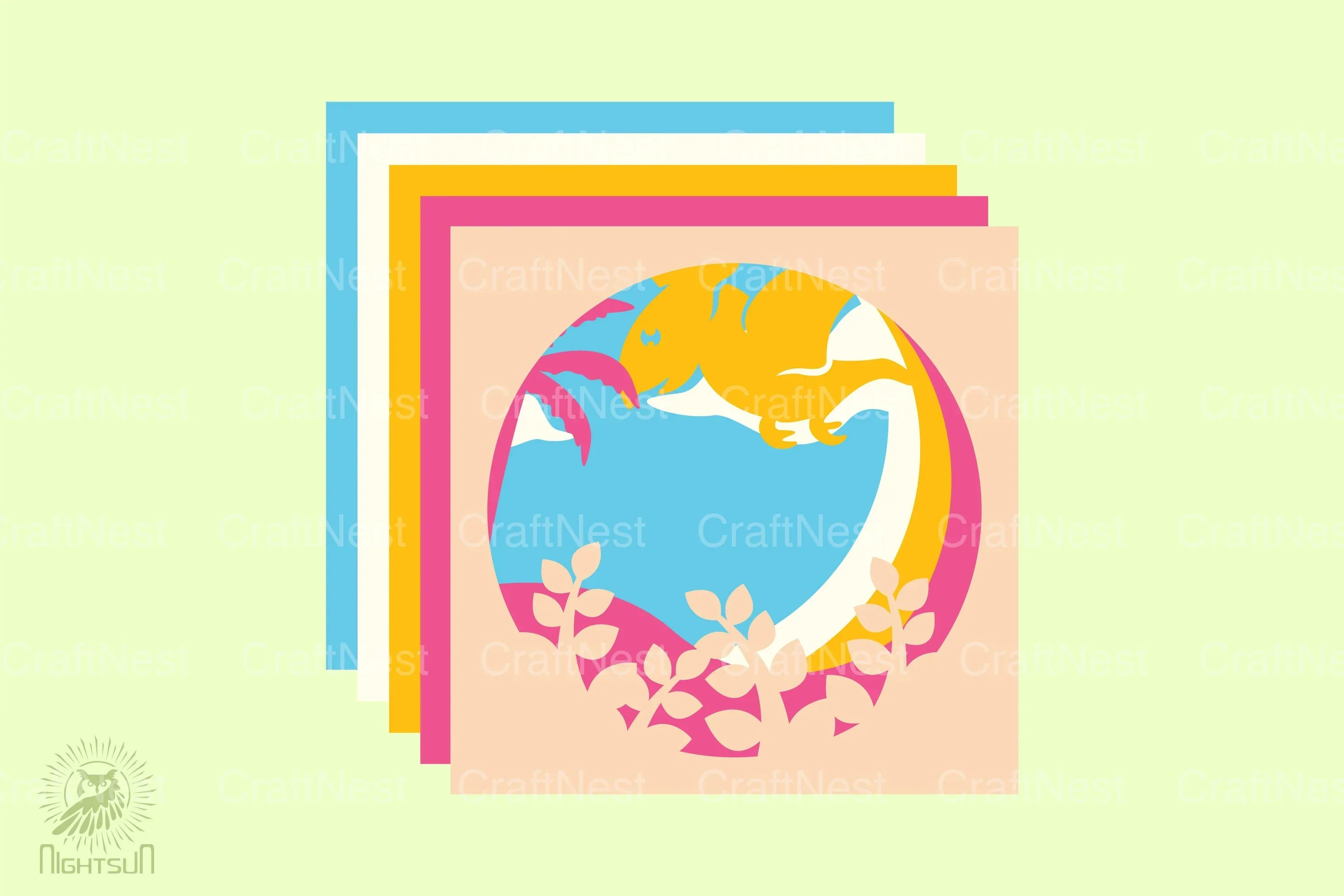Pterodactyl 3D Layered Papercut Clipart Bundle - Image 2