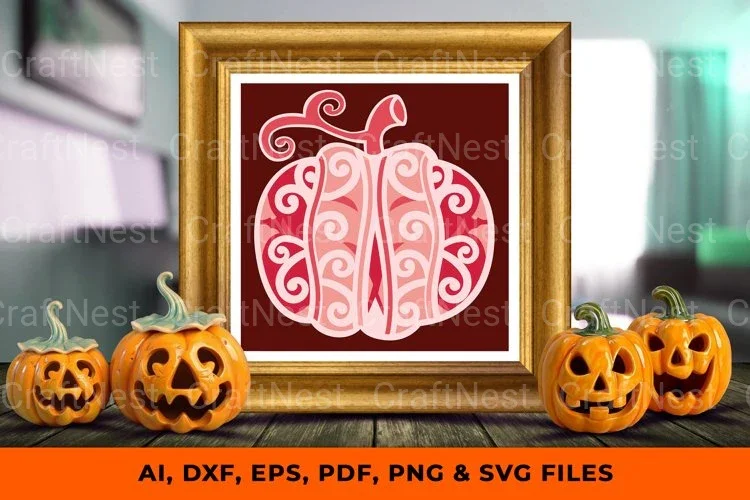 Pumpkin 3D Layered SVG Bundle