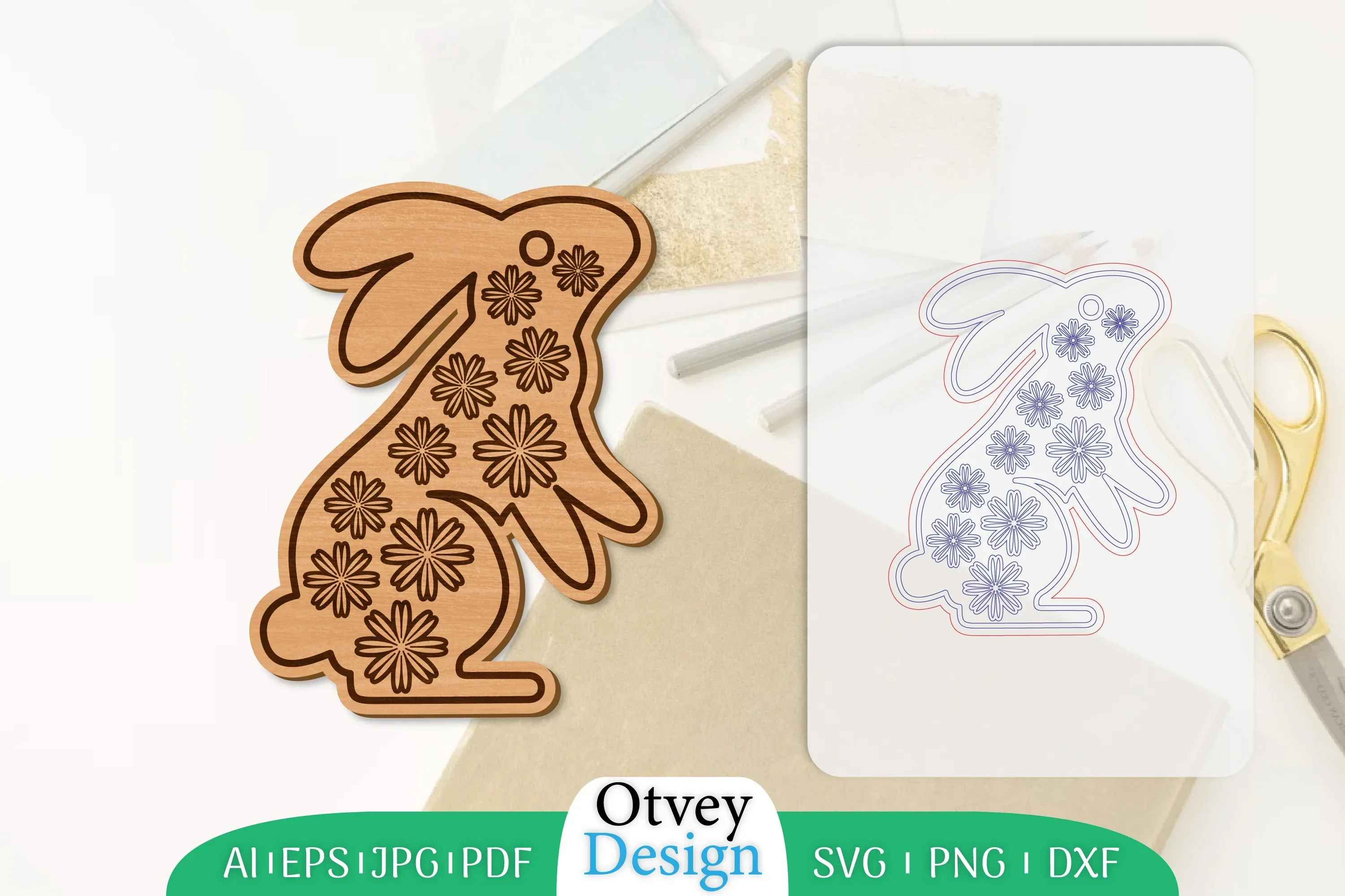 Rabbit Flower Lasercut SVG Bundle