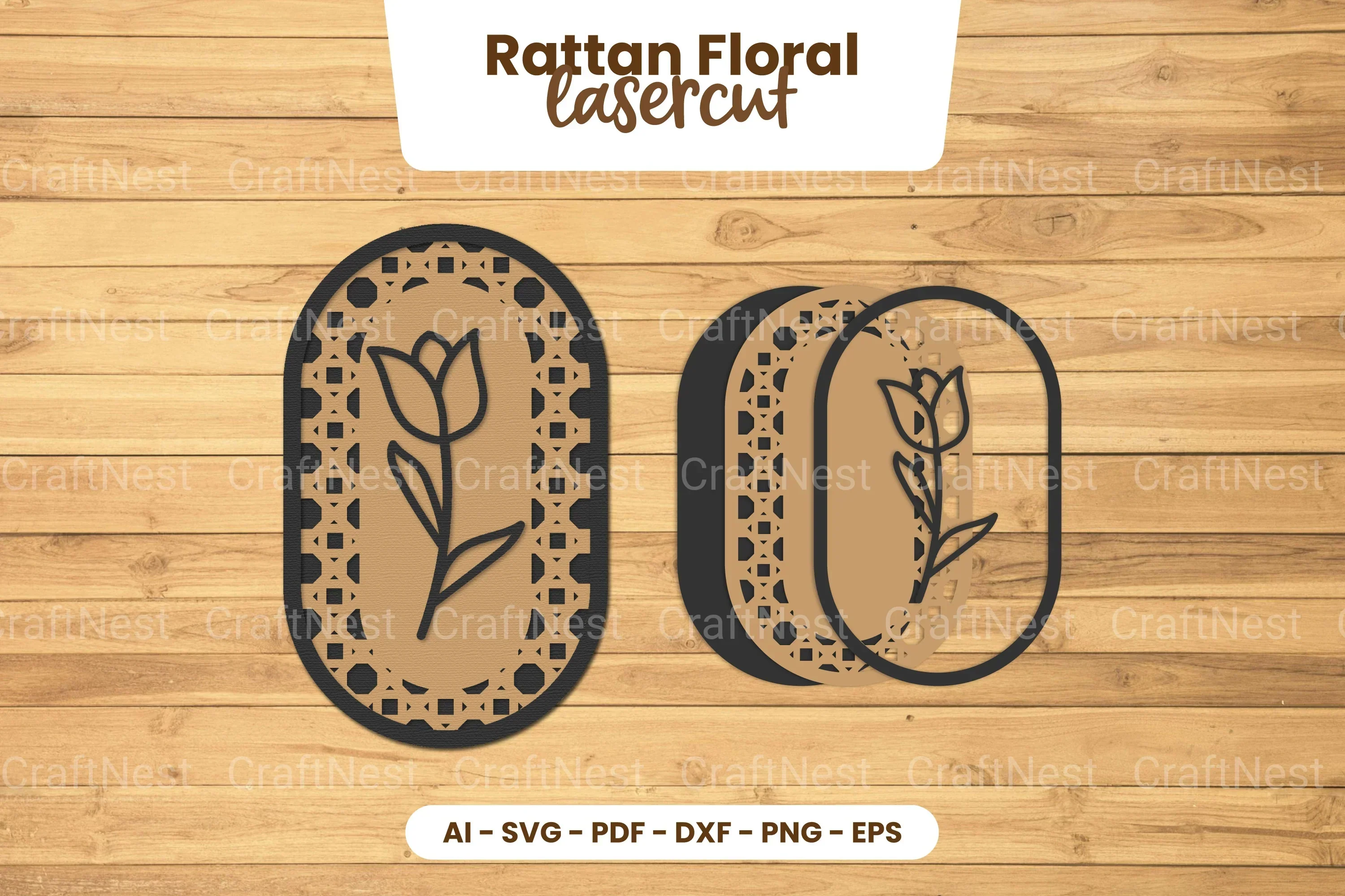 Rattan Floral Lasercut SVG Bundle