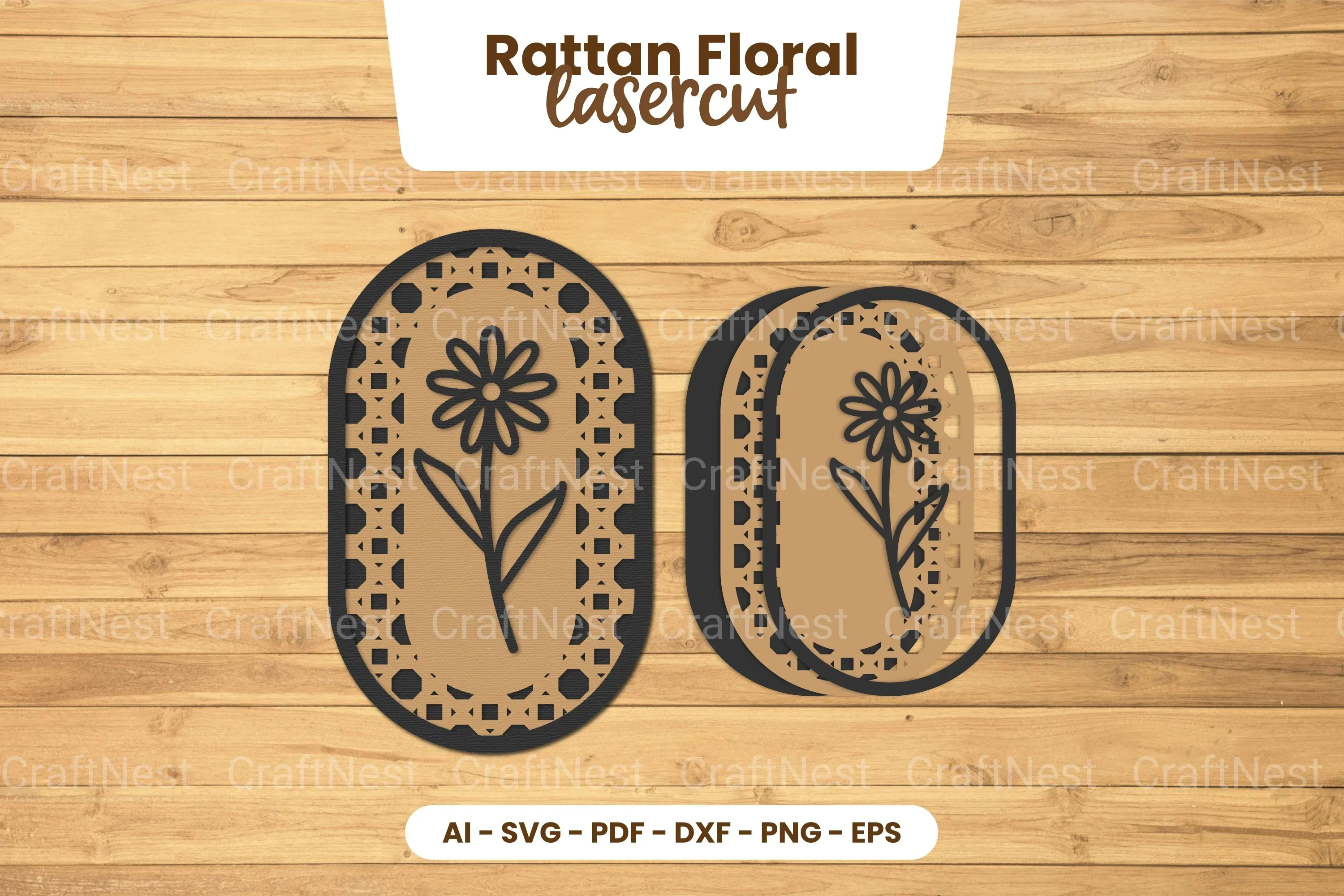 Rattan Floral Lasercut SVG Bundle