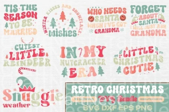 Retro Christmas Quotes Bundle - Image 2