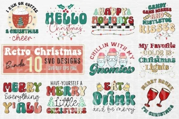 Retro Christmas SVG Bundle