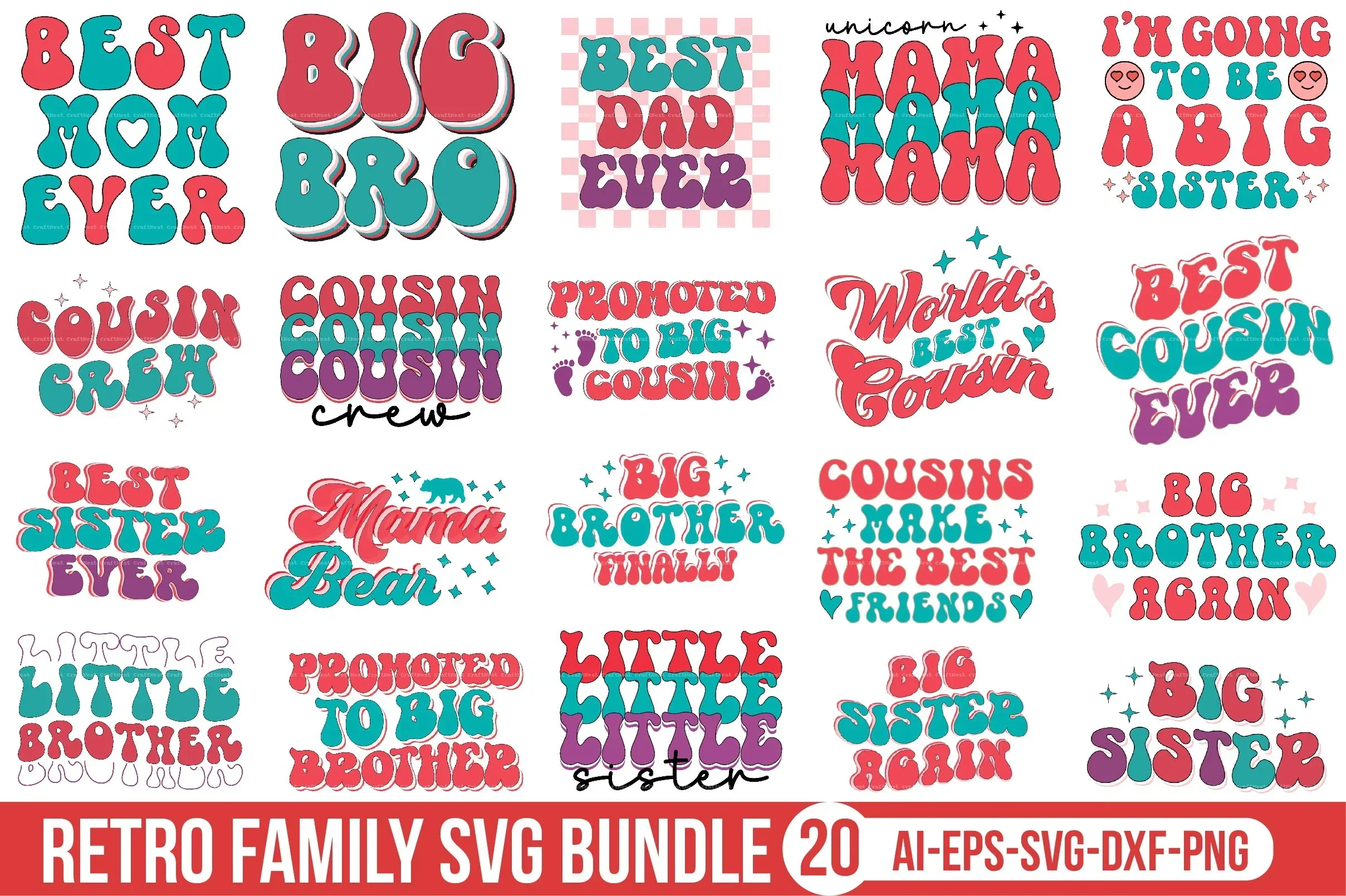 Retro Family SVG Bundle