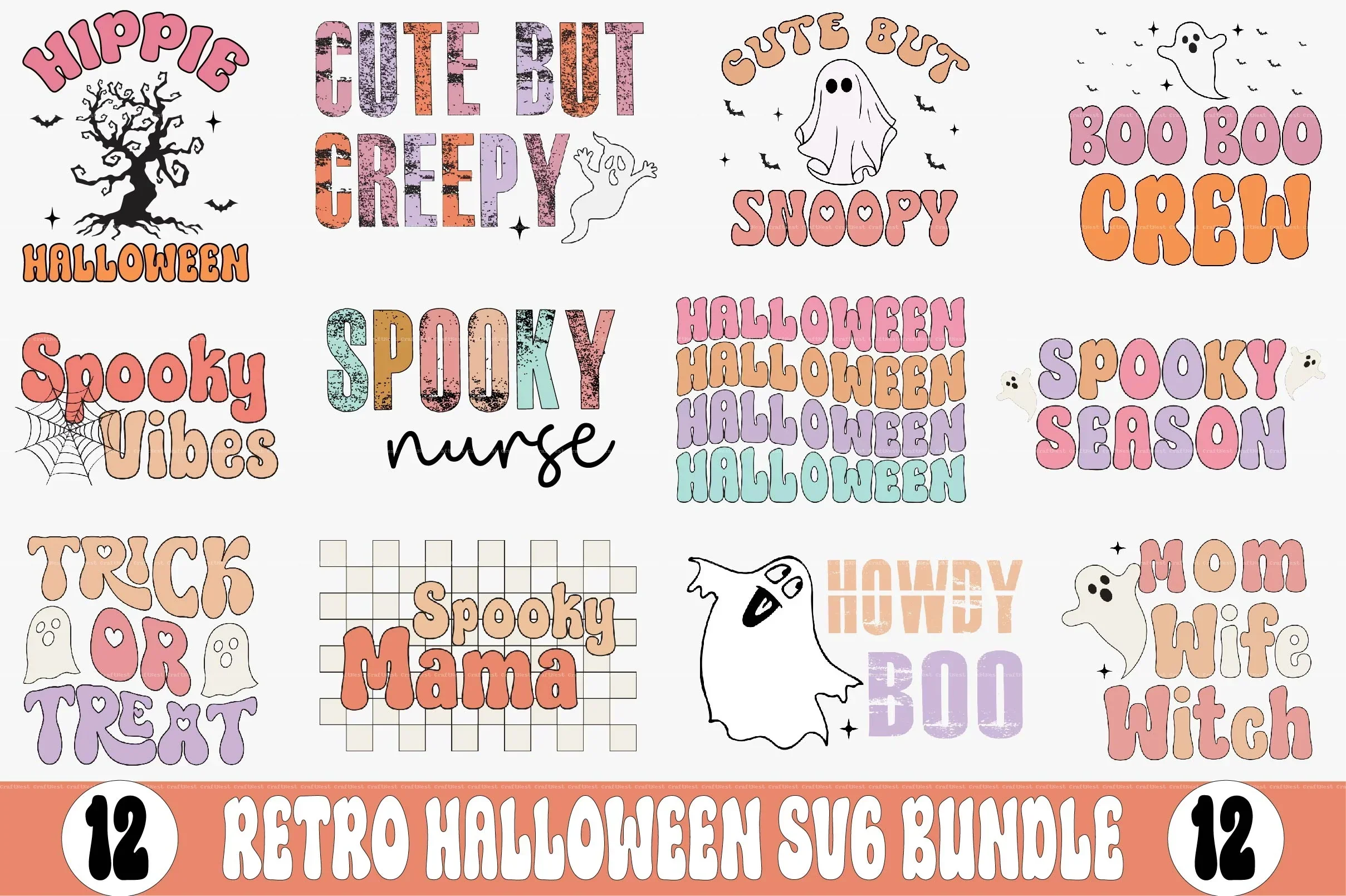 Retro Halloween SVG Bundle