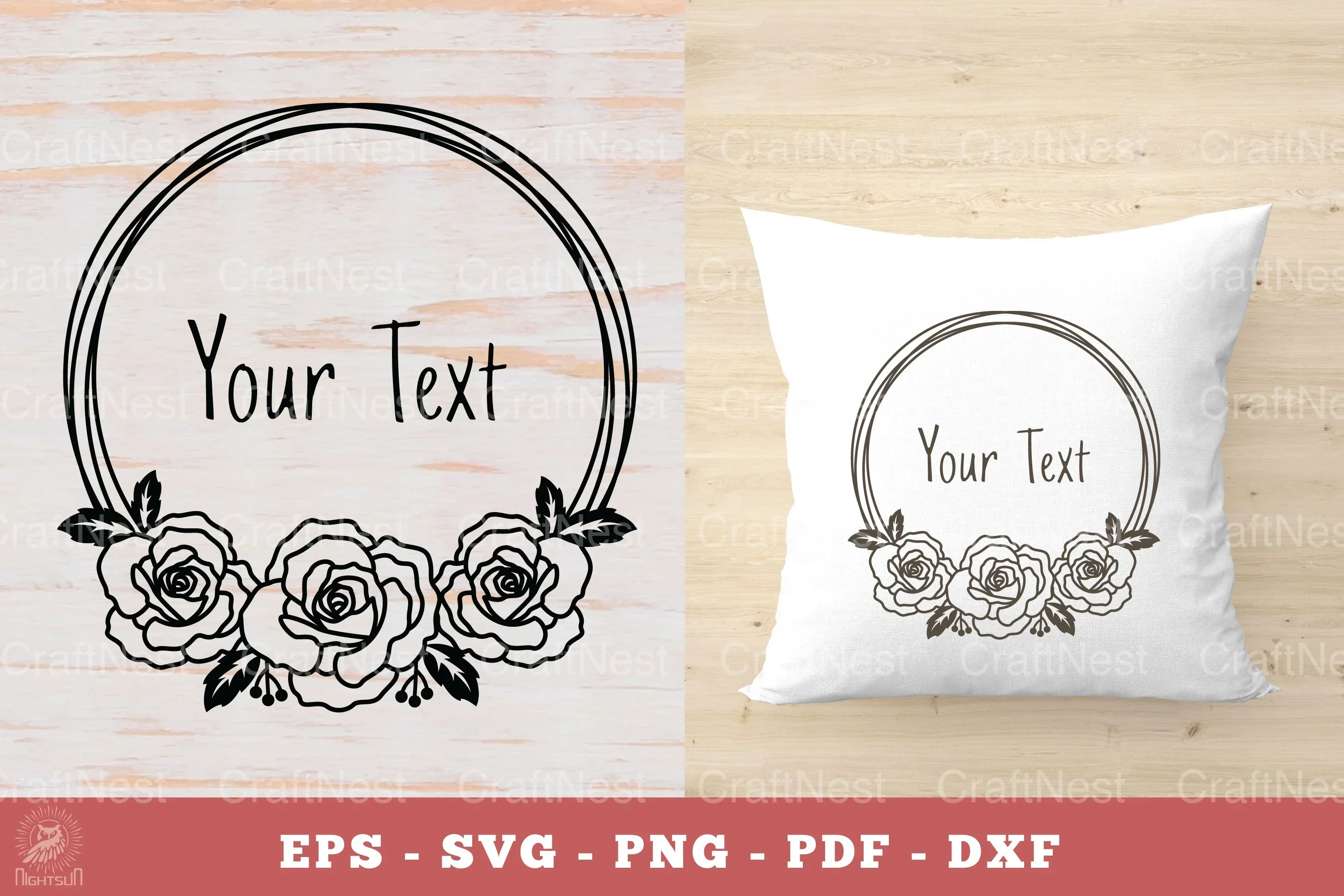 Rose Flowers Monogram Clipart Bundle
