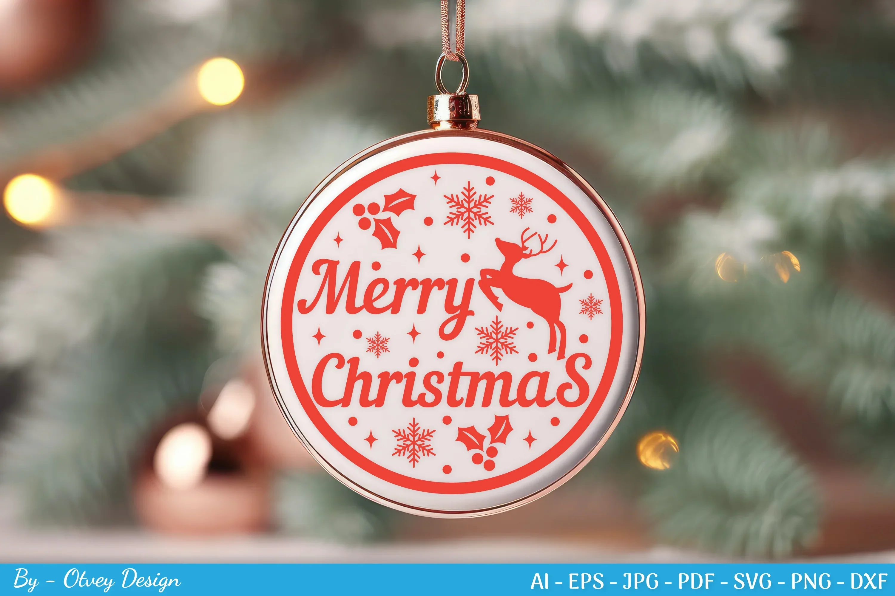 Round Christmas Ornaments Sign SVG Bundle - Image 2