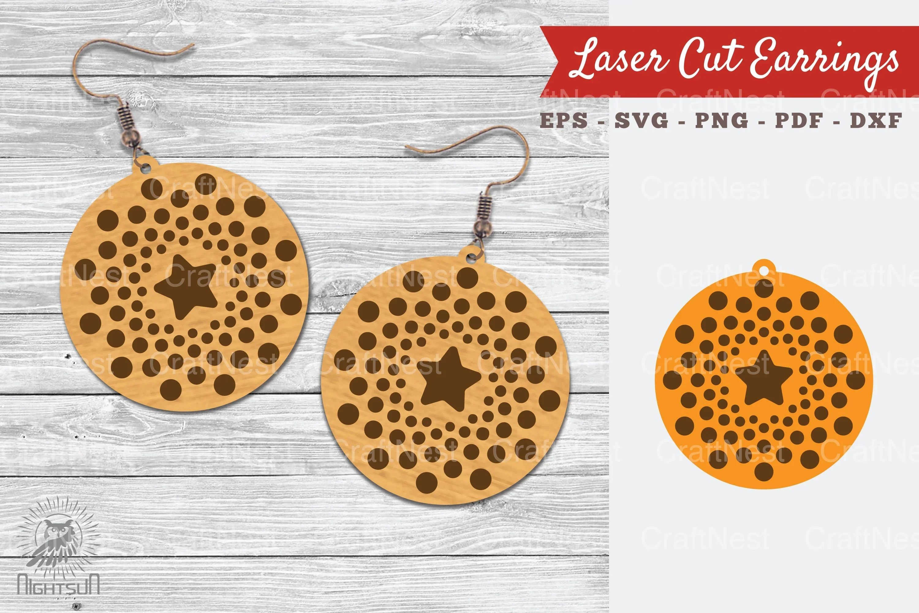 Round Laser Cut Earrings SVG Bundle