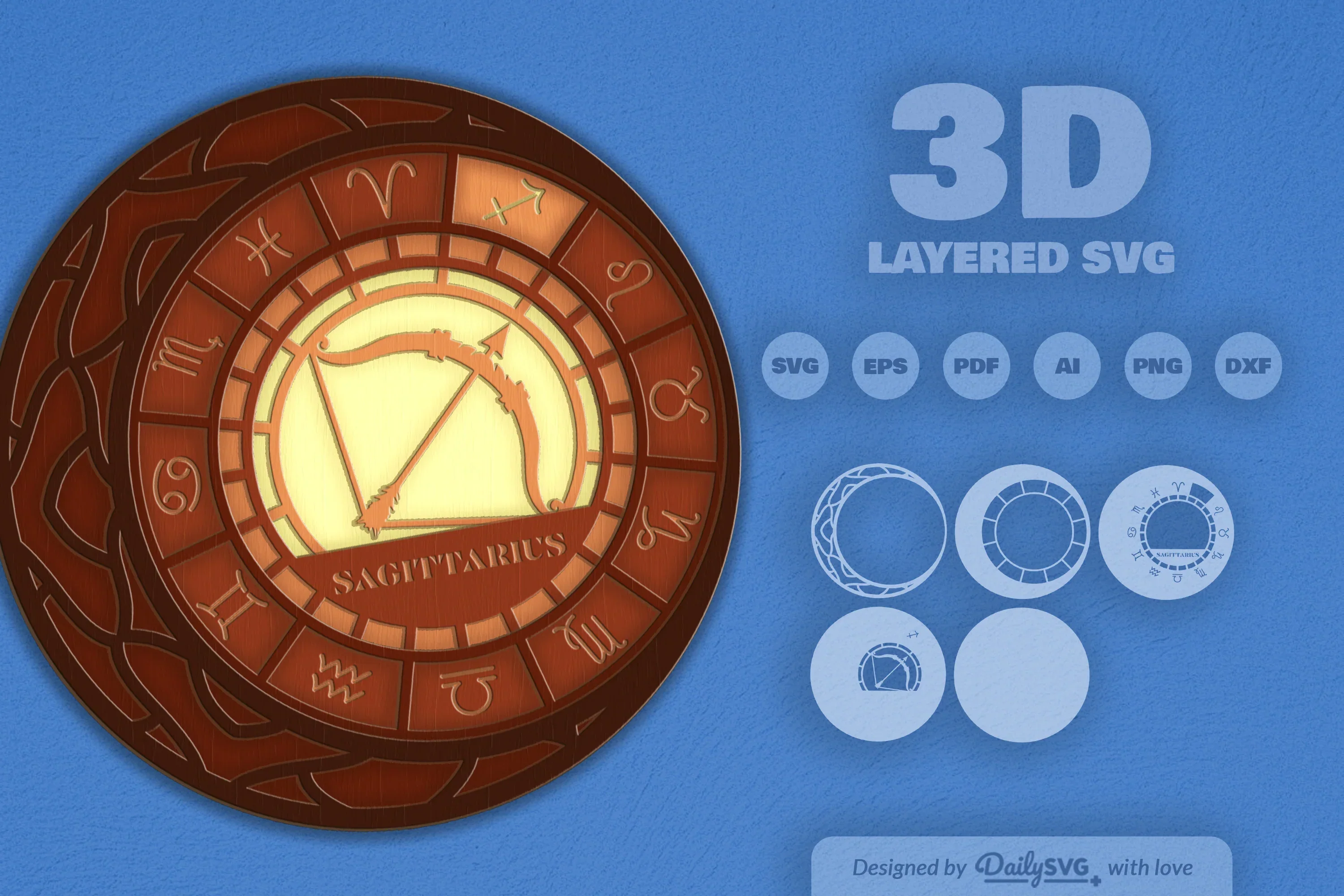 Sagittarius Zodiac Laser Cut SVG Bundle - Image 2