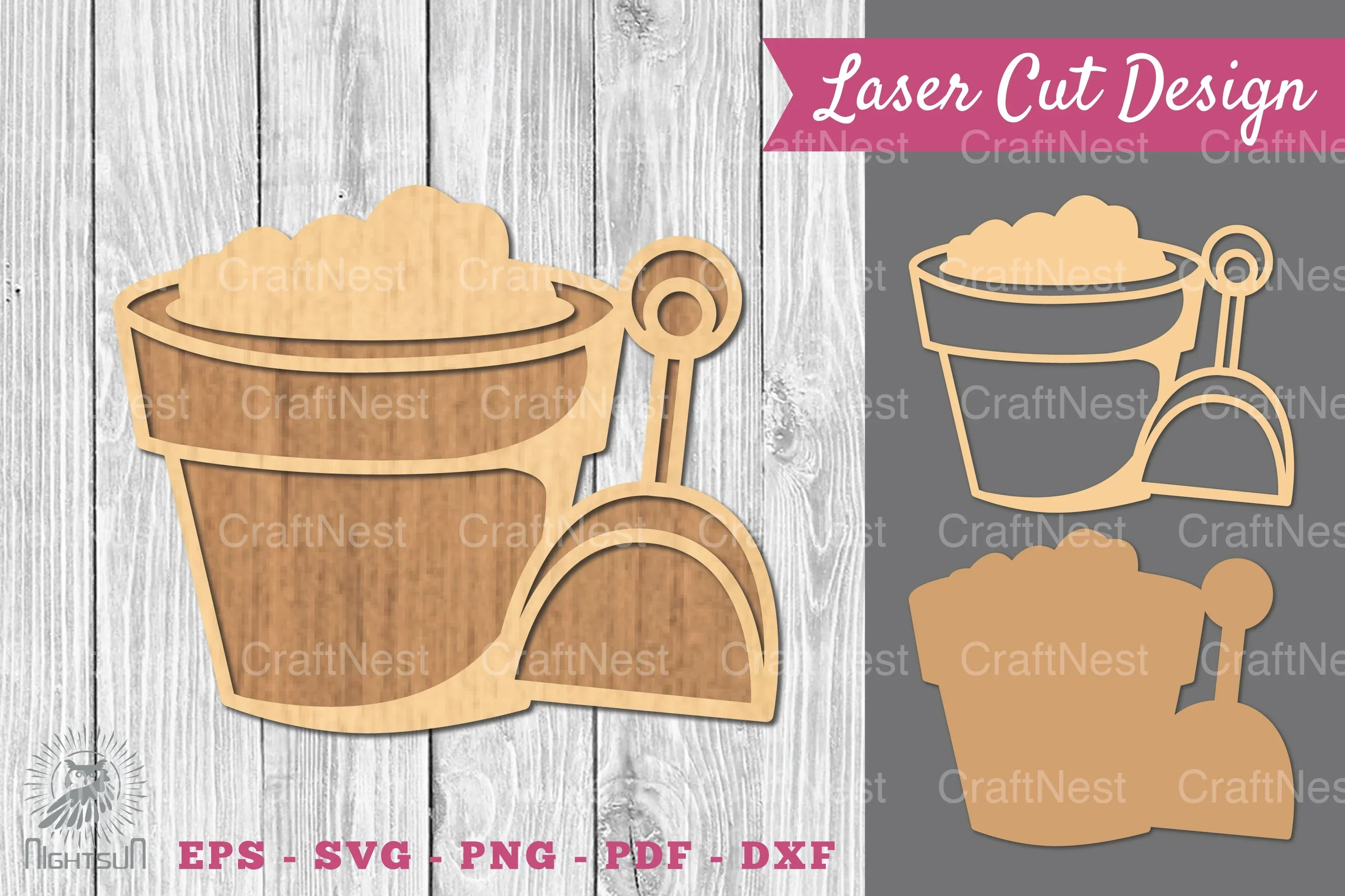 Sand Beach Laser Cut Decoration Clipart Bundle