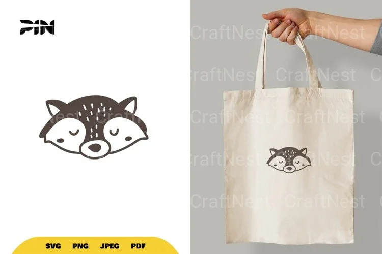 Scandinavian Doodle Raccoon Clipart Bundle