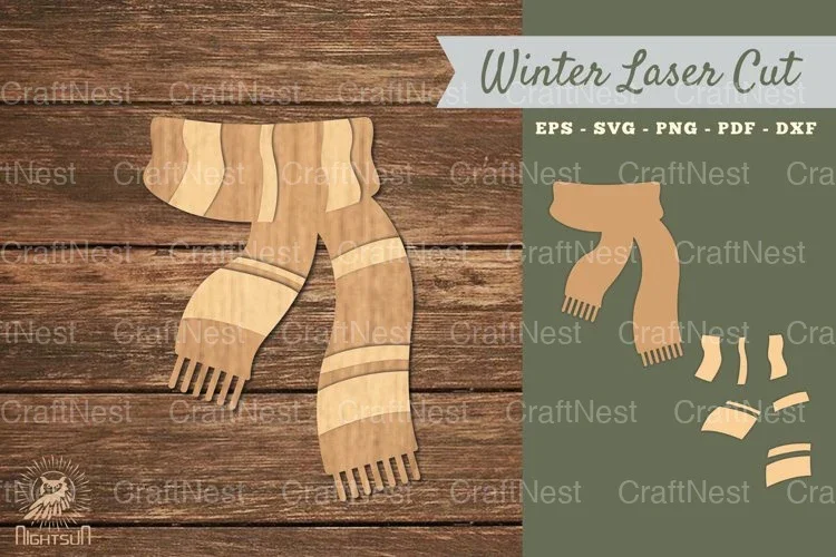 Scarf Laser Cut Decoration Clipart Bundle