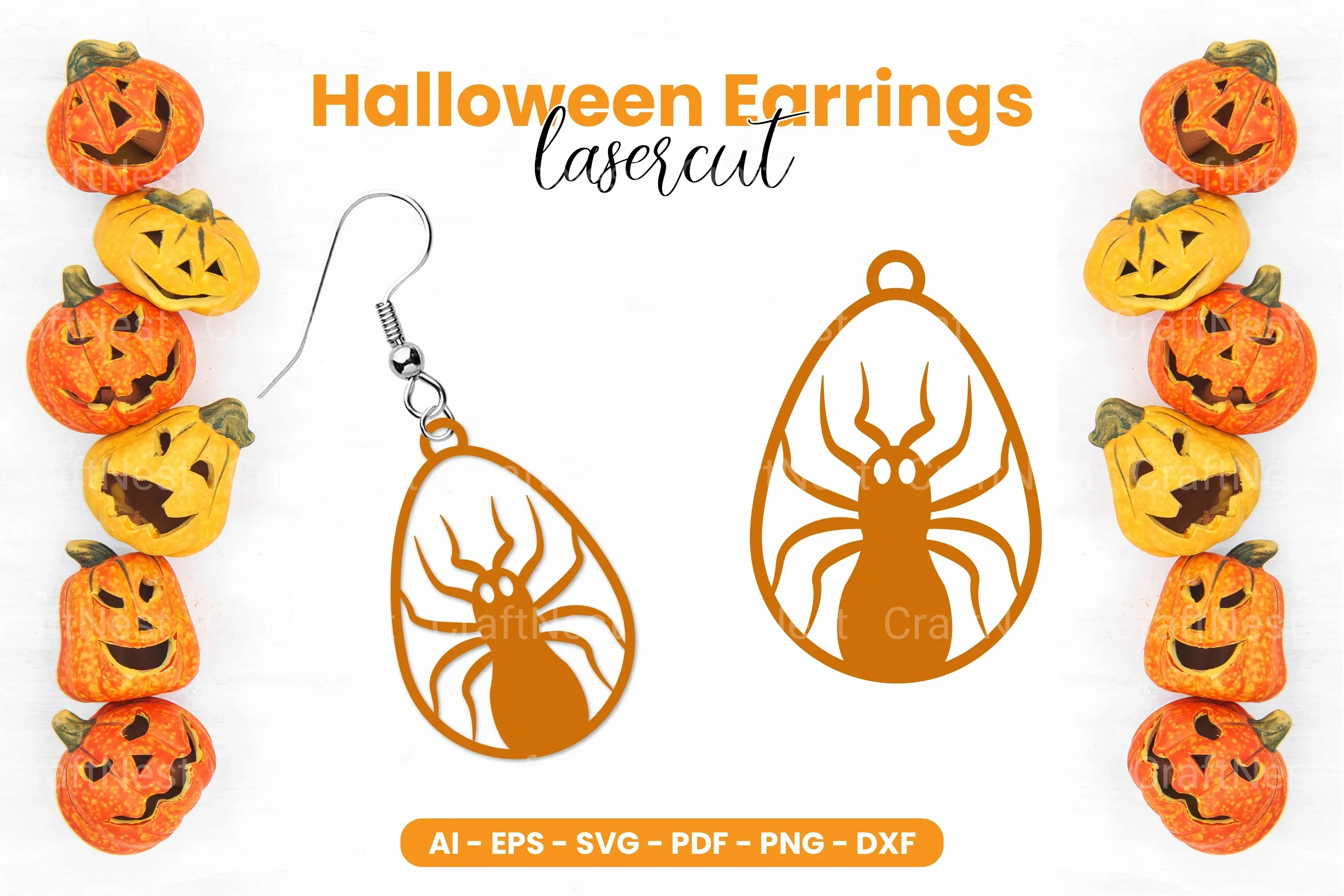 Scary Halloween Earrings Laser Cut SVG Bundle
