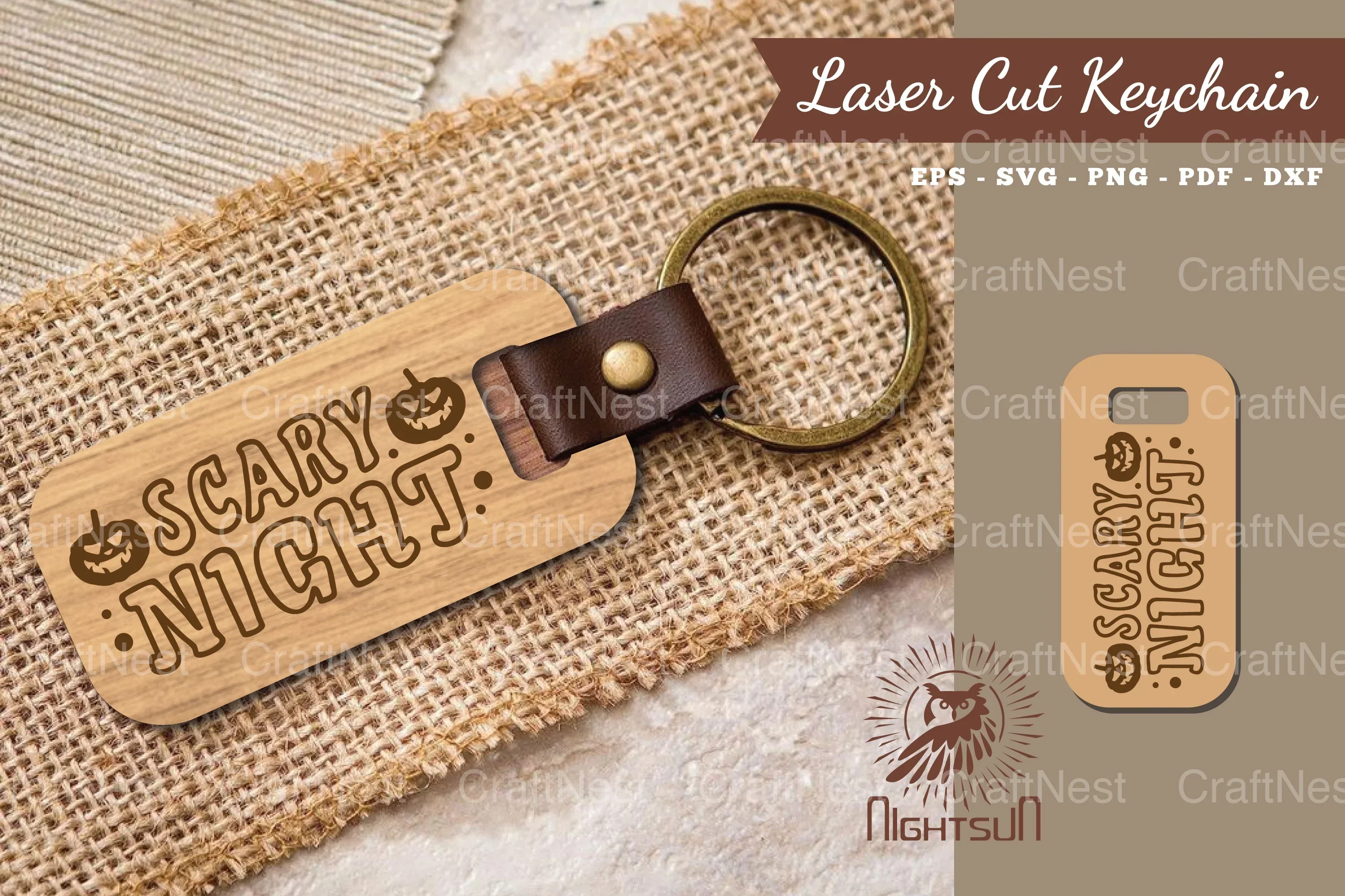 Scary Night Laser Cut Keychain Clipart Bundle
