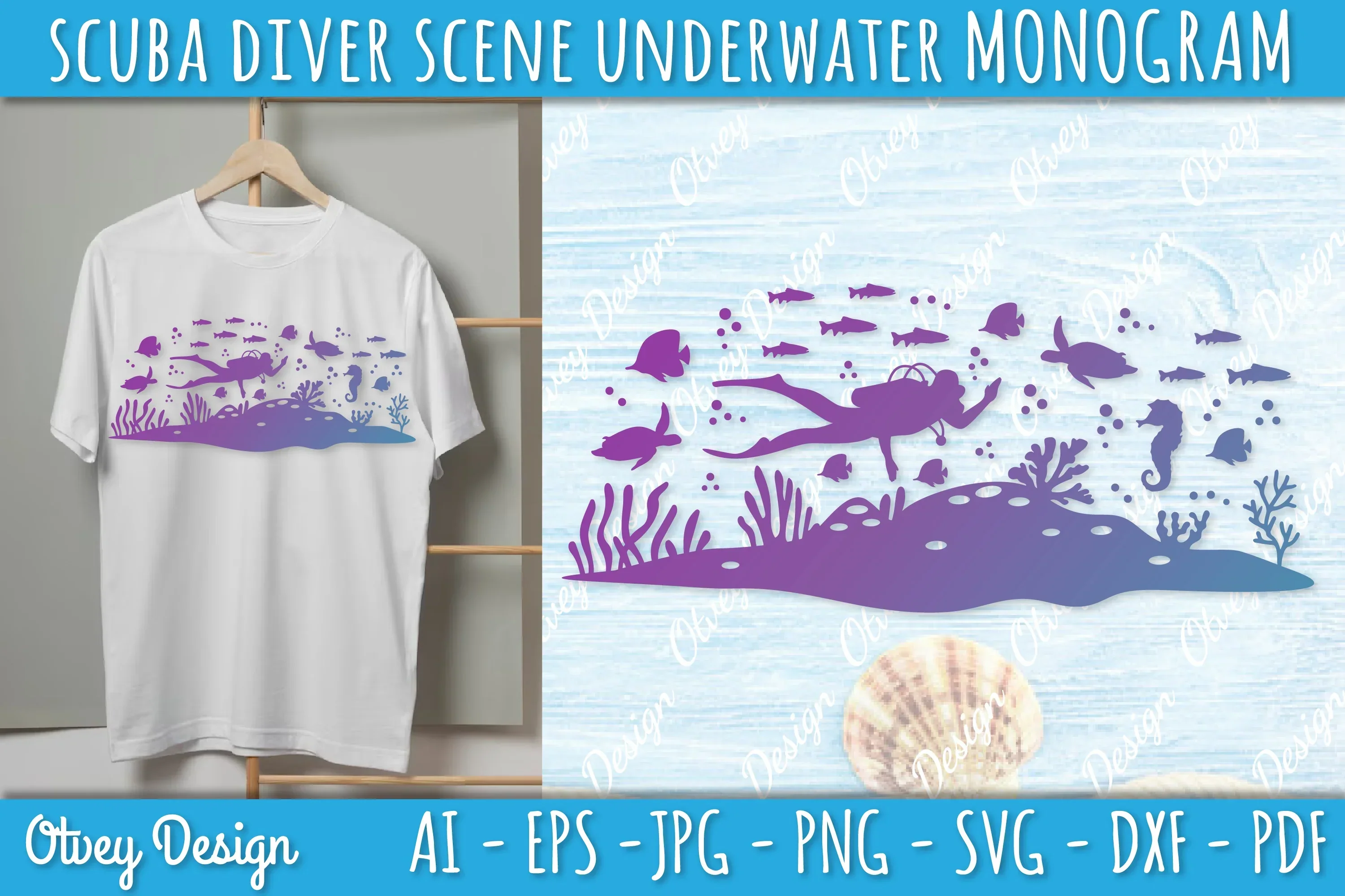 Scuba Diver Monogram SVG Bundle - Image 2