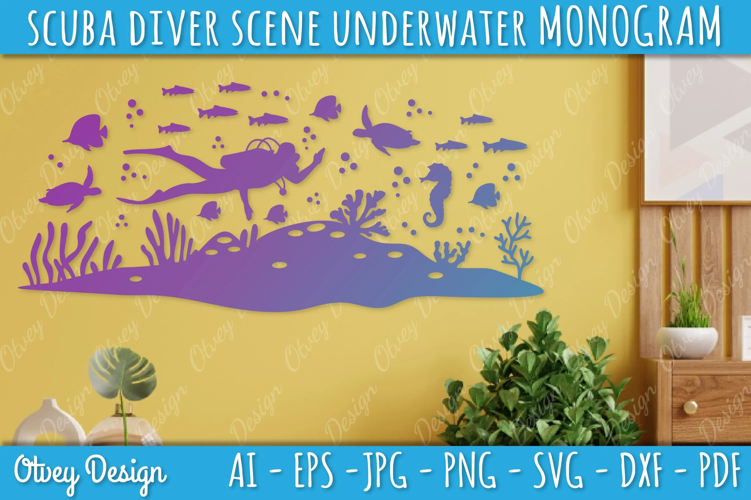Scuba Diver Monogram SVG Bundle - Image 4