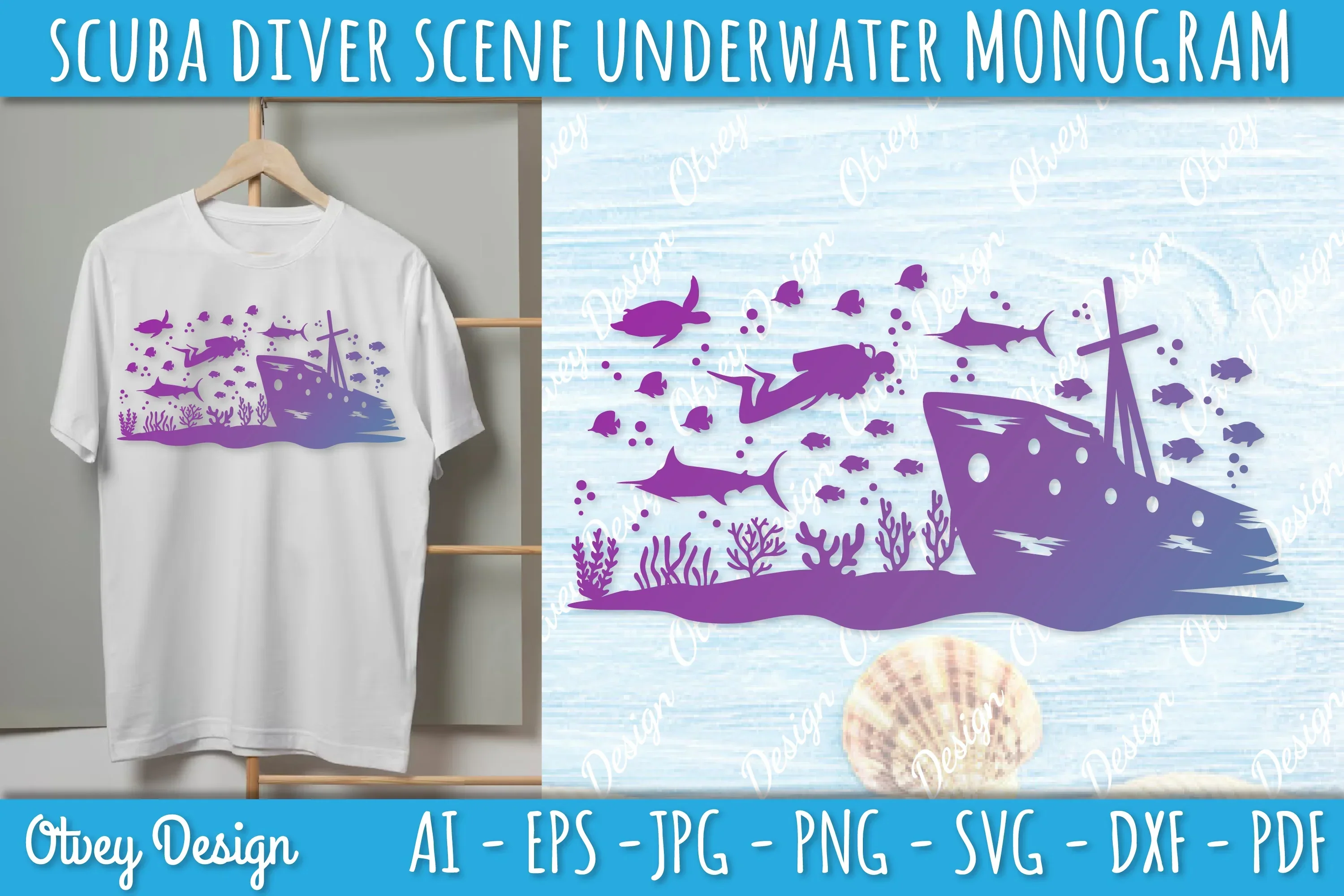 Scuba Diver Monogram SVG Bundle - Image 2