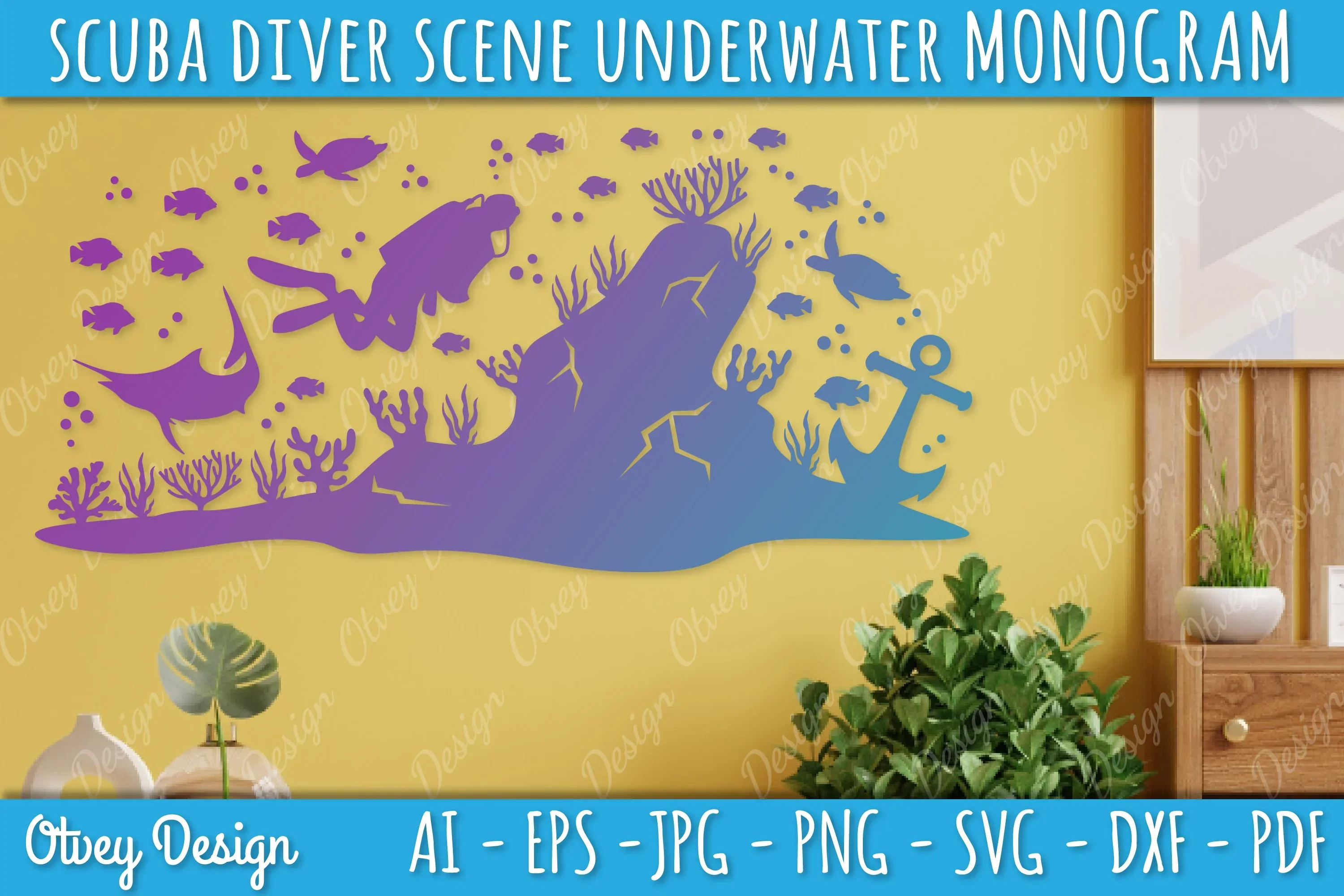 Scuba Diver Monogram SVG Bundle - Image 4